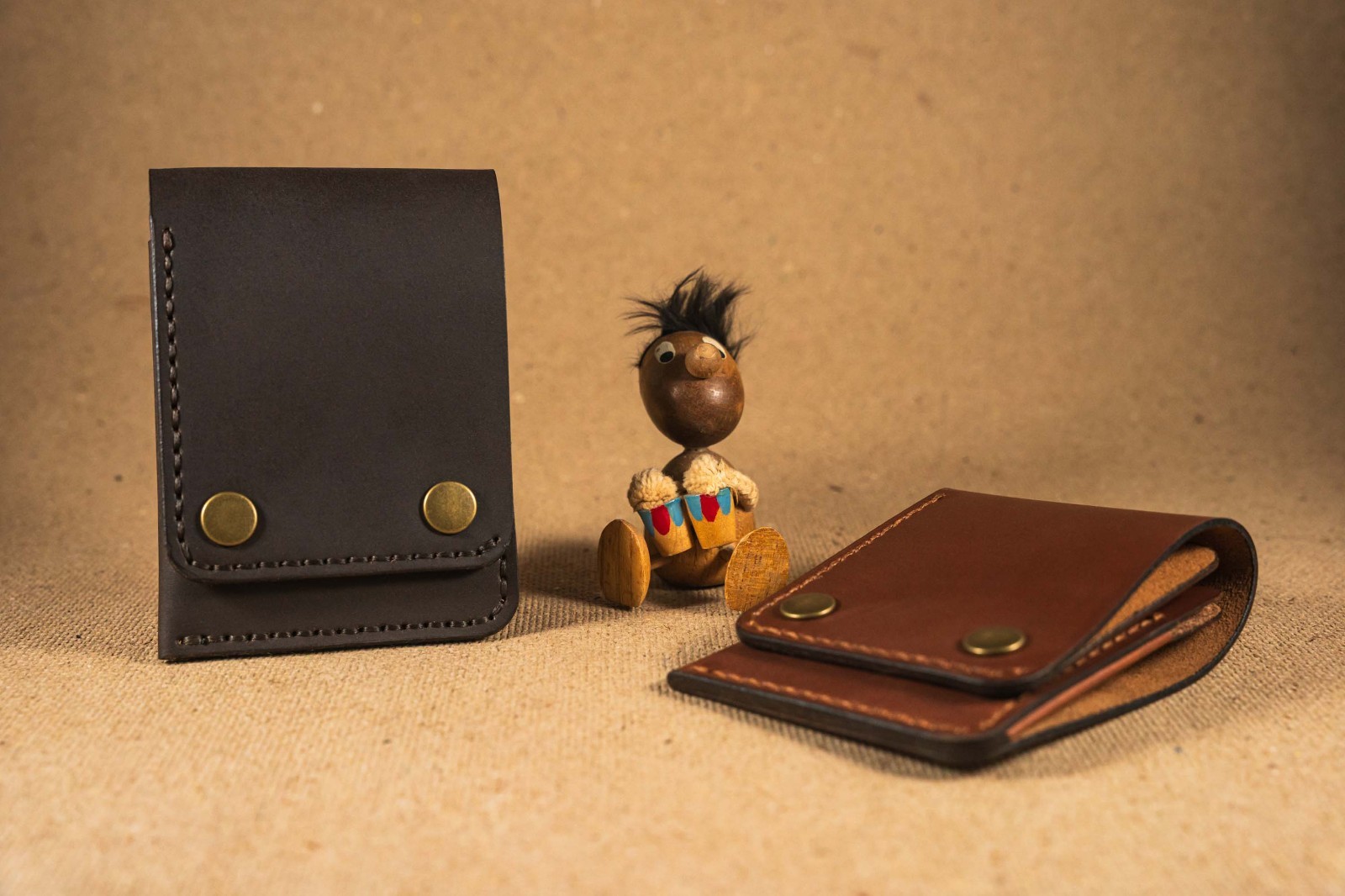 Leather Flap Wallet for Men Handmade Full Grain Classic Wallet Gift For Husband