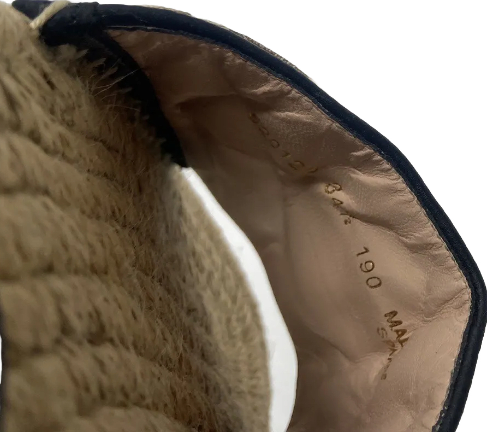 Gucci GG Matelasse Espadrille Slide Sandal Beige Ebony Womens 34.5 / US 4.5