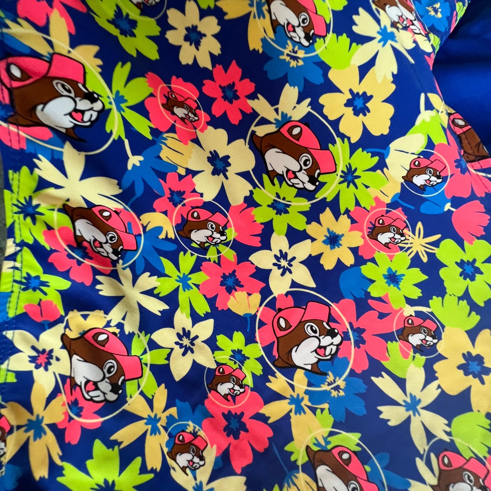 Buc-ee’s Womens One-Piece Swimsuit Size 2XLarge Blue Floral Tank Style