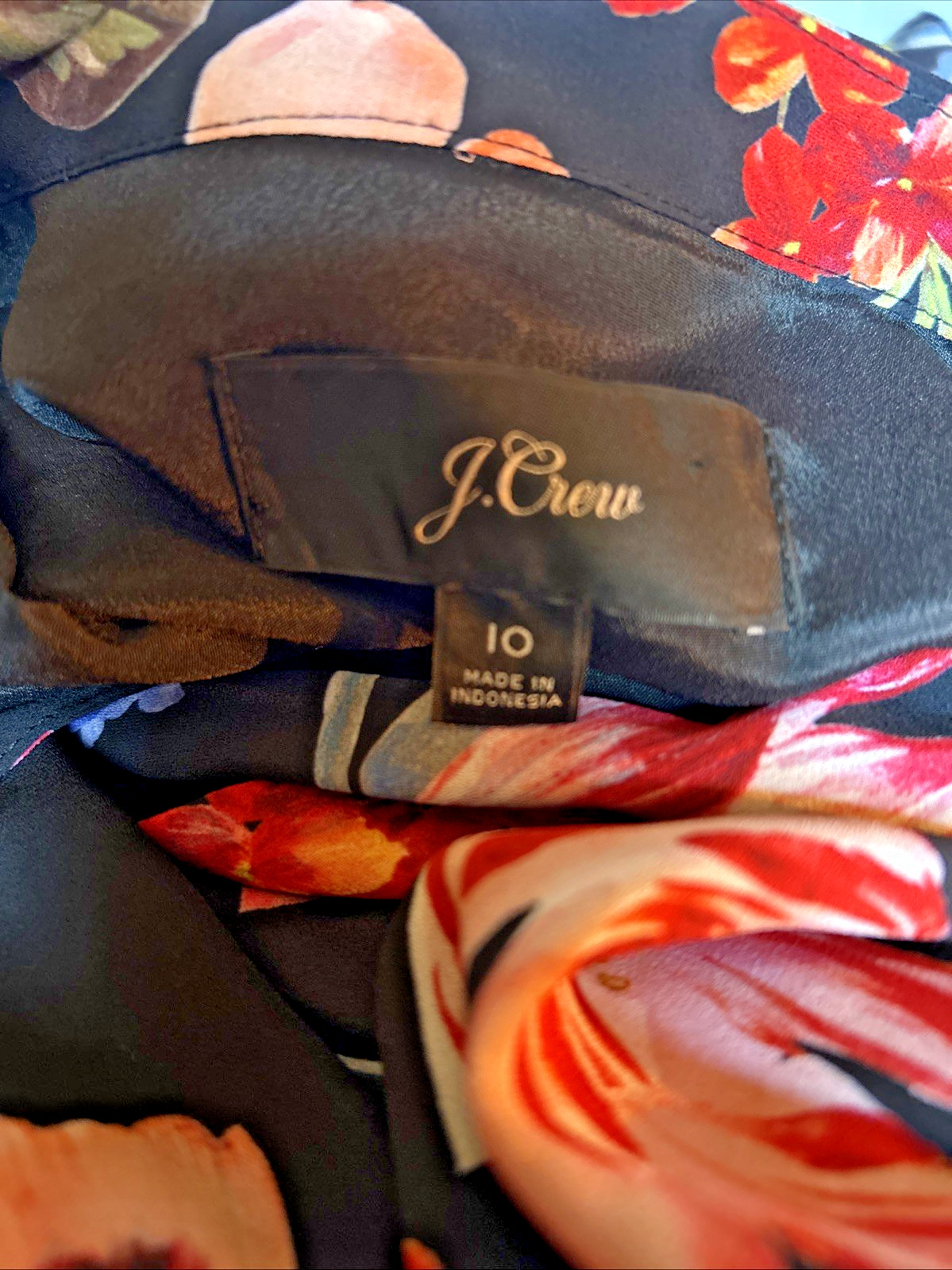 J. Crew Tea Dress Size 10 Multicoloured Floral Midi Length Wedding Races