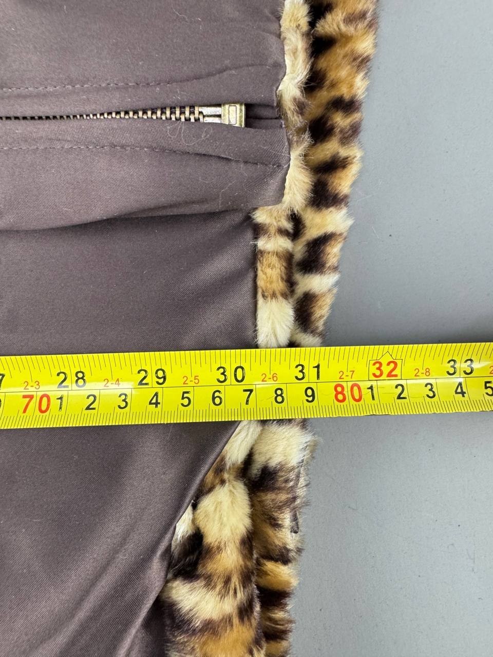 Dennis by Dennis Basso Womens Brown Leopard Print Double Sided Faux Fur Coat M