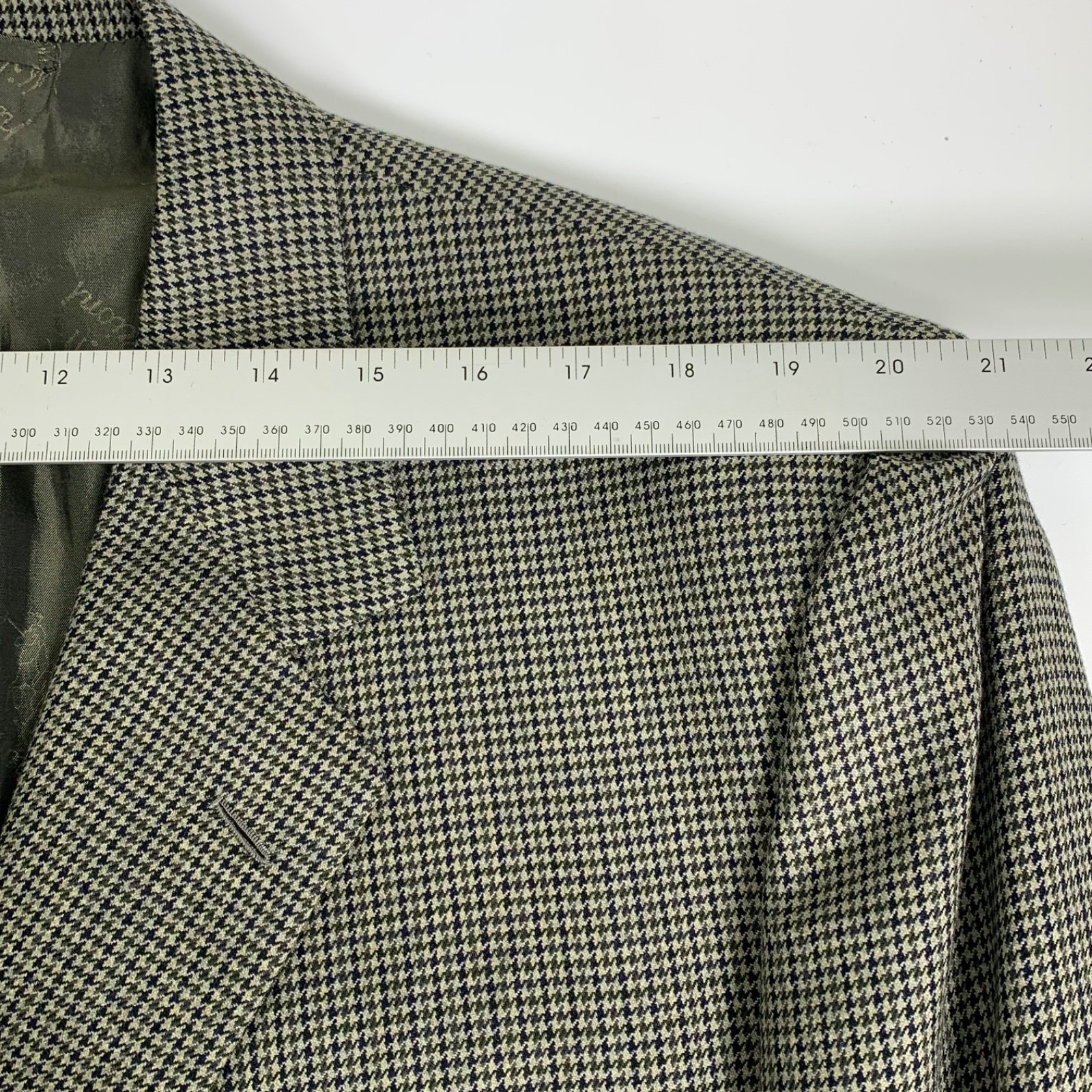 Brioni Traiano Houndstooth Blazer Jacket Mens 58/48R 90% Wool 10% Cashmere Italy