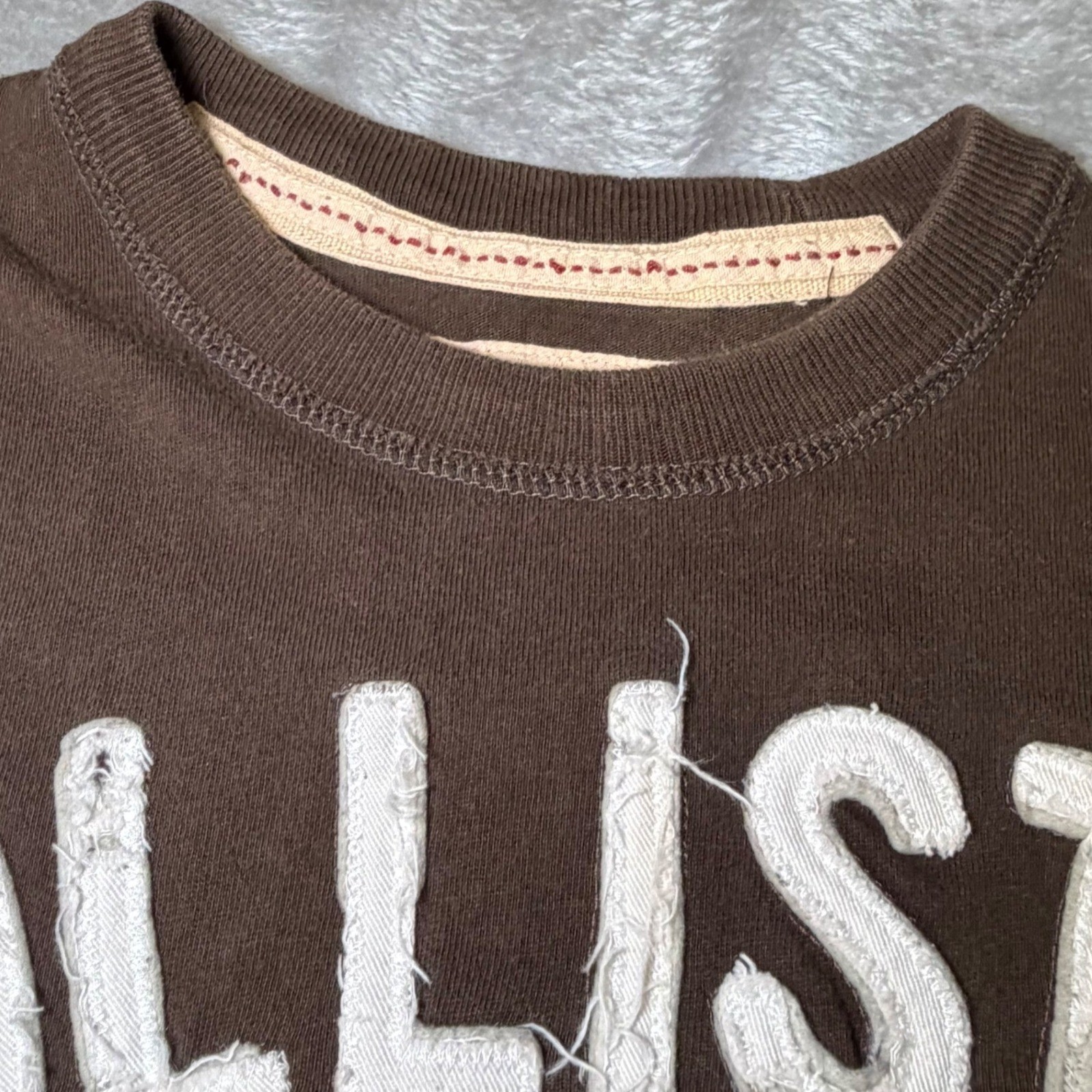 Hollister Mens Size Large Laguna Beach T-Shirt Brown Distressed Graphic Y2K Surf
