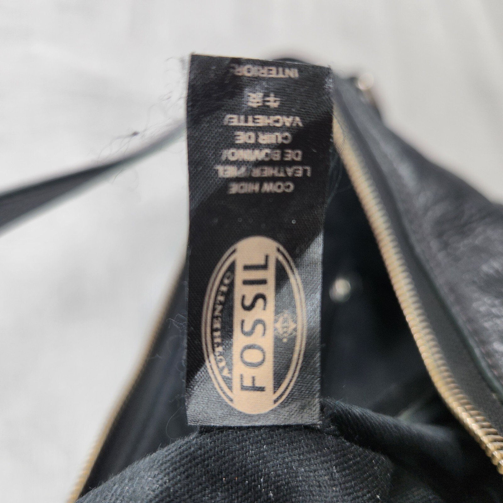 Fossil Purse Riley Genuine Leather Black Push Lock Cross Body Shoulder Bag