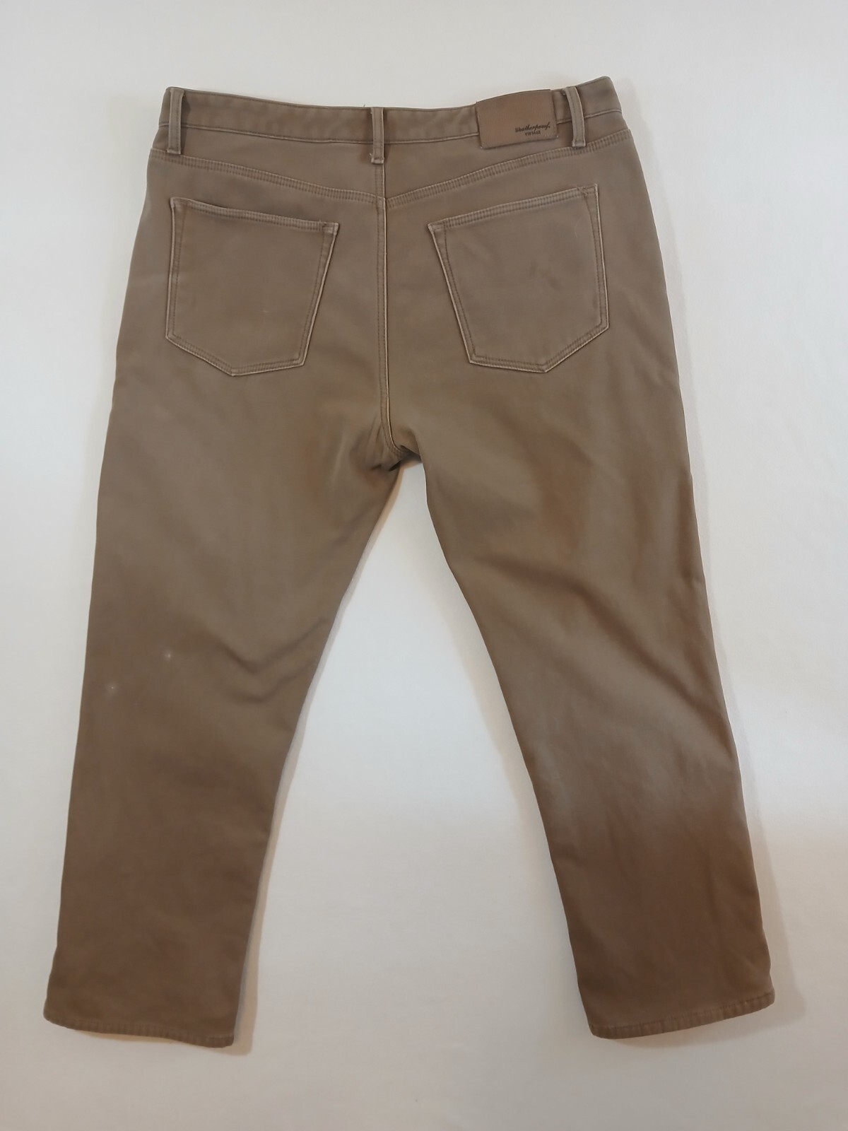 Weatherproof PANTS Fleece Lined Stretch Canvas Tan Size 40 X 30 Paint Specks