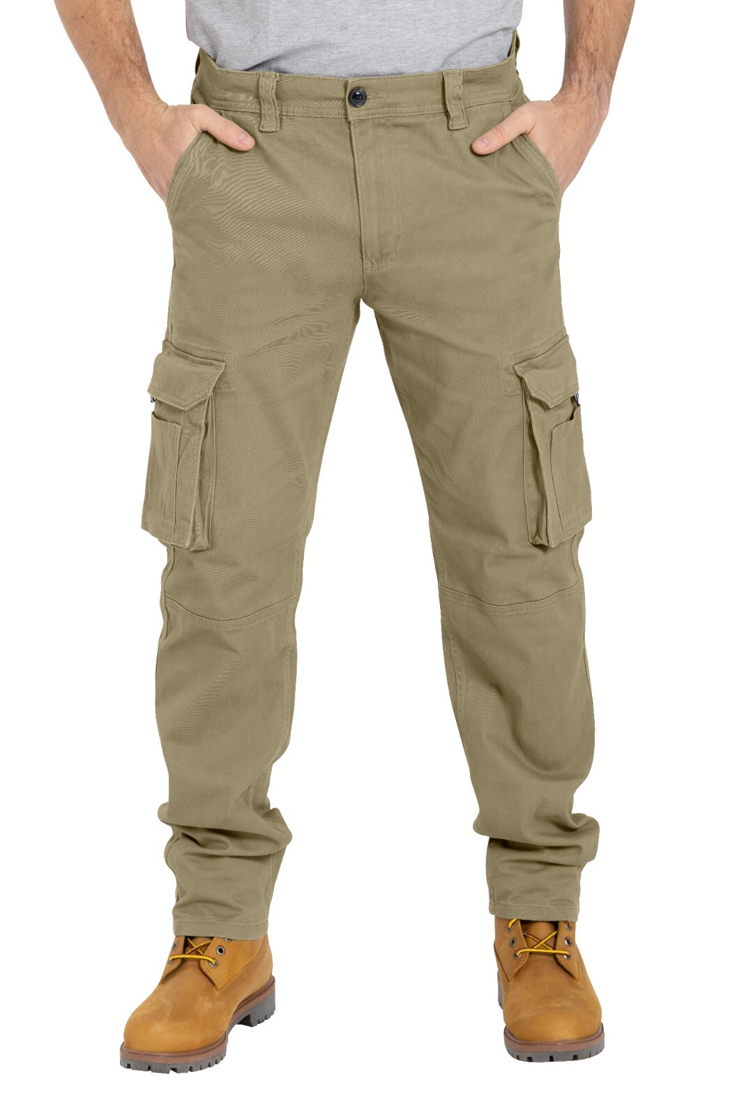 Men’s Heavy Duty Workwear Trouser Stretch Utility Pocket Flex Cargo Full Pants