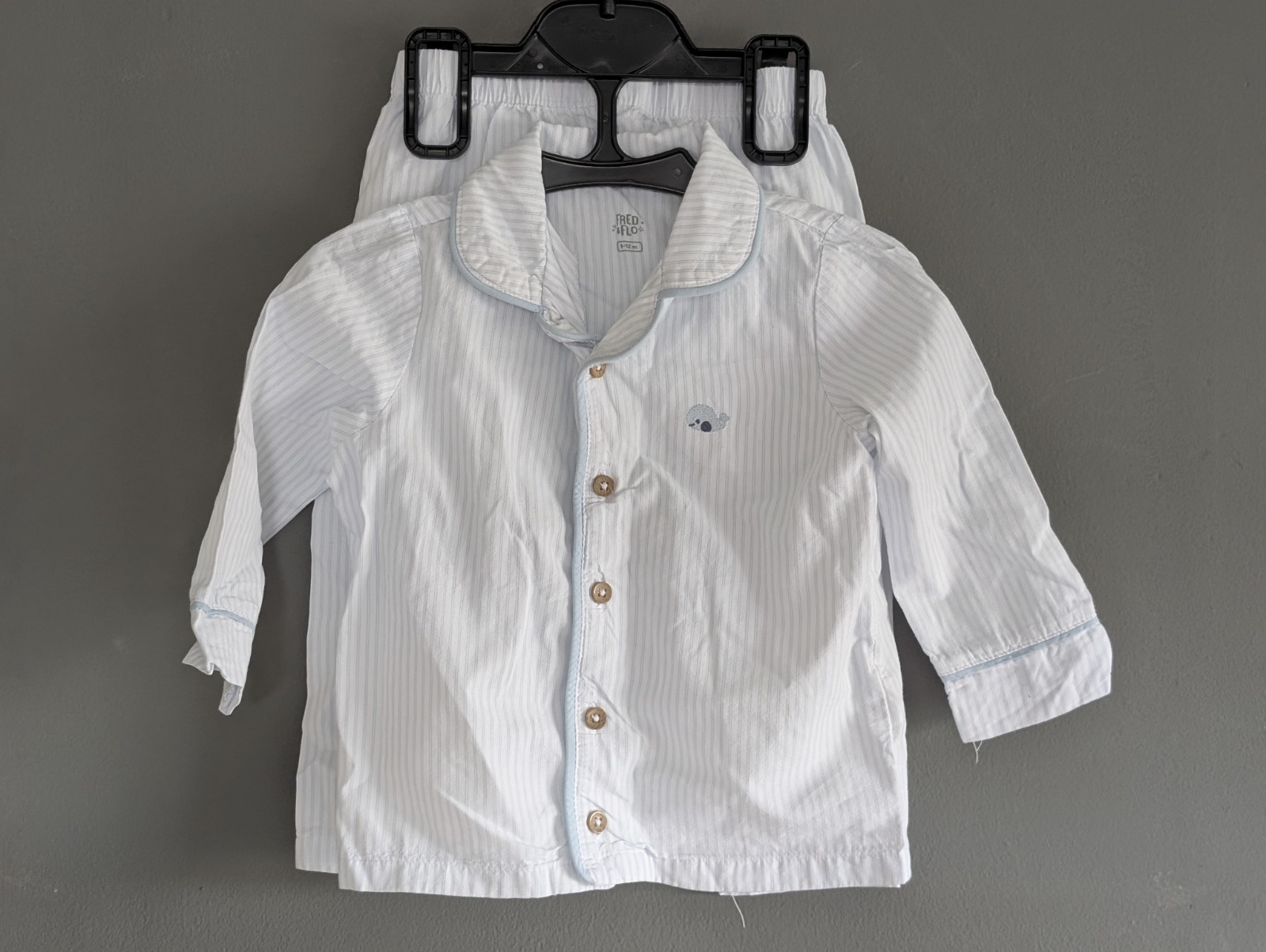 Baby Boy Blue Striped Pajamas – 9-12 Months