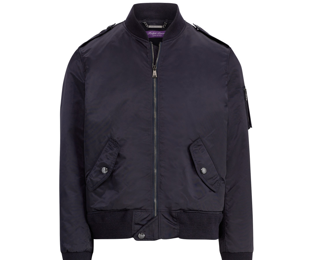$1,295 Ralph Lauren Purple Label Mens Chiswell Satin Gunners Bomber Jacket NWT