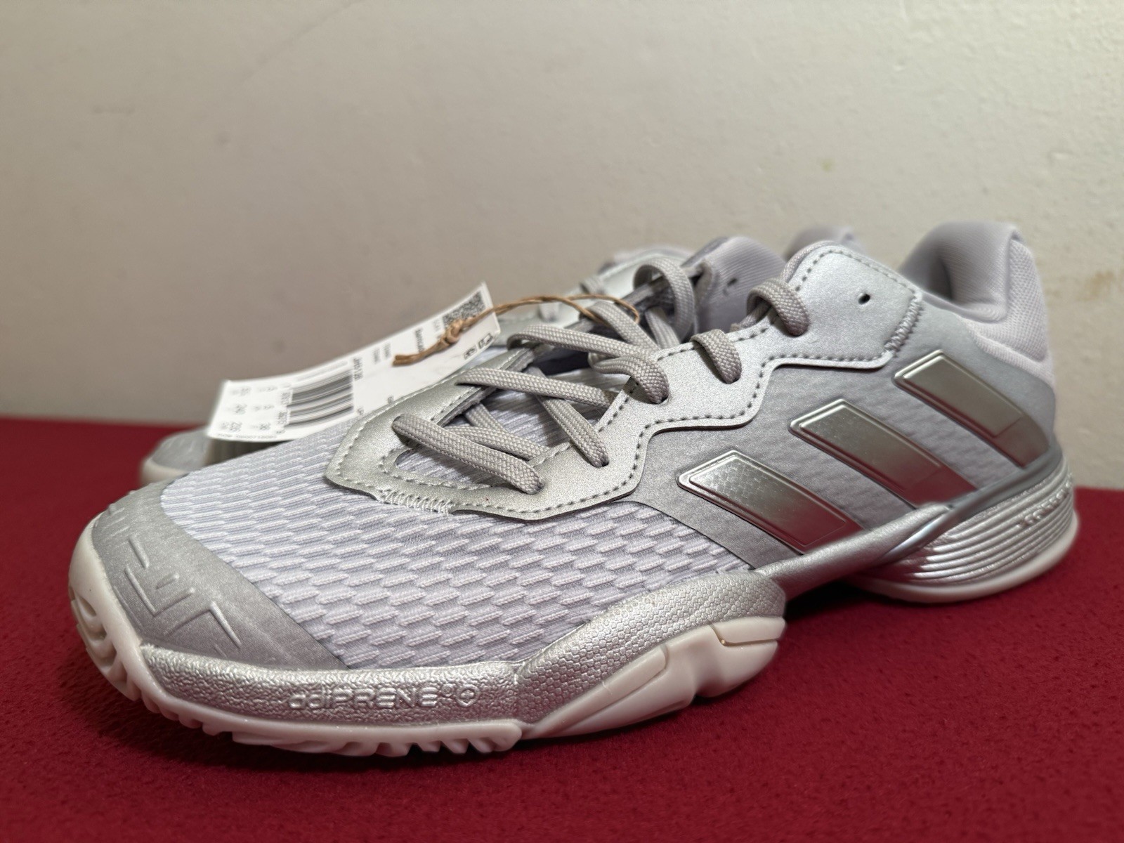 Adidas Barricade Tennis Shoes Silver Metallic Grey JH5128 Youth Size 5.5 NEW
