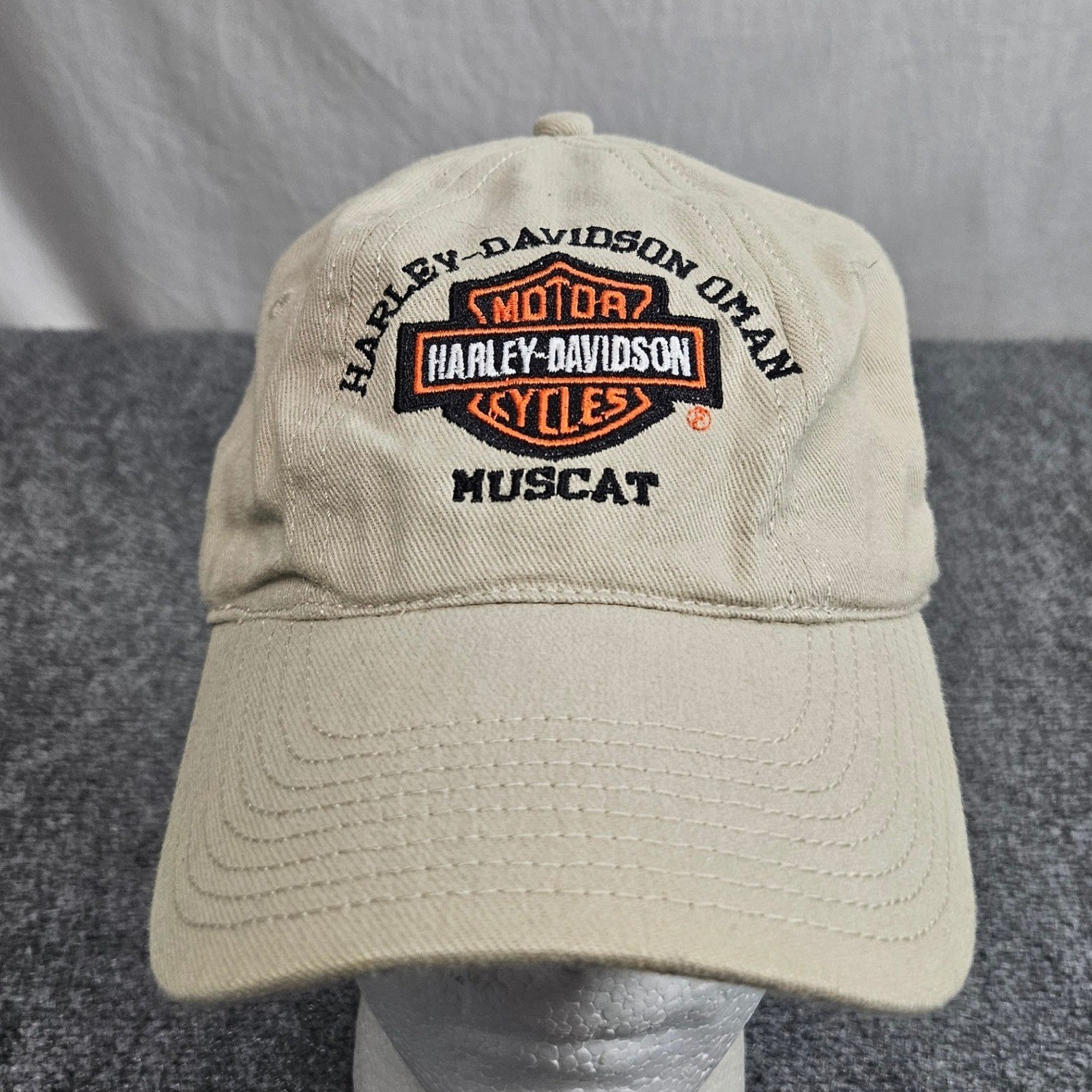Harley Davidson Oman Muscat Hat Tan Embroidered Middle East Biker Motorcycles