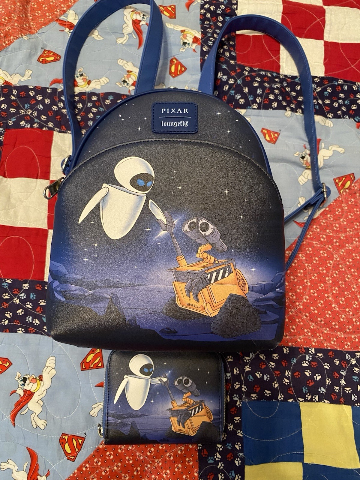 Loungefly Wall-E Night Sky mini backpack and wallet set