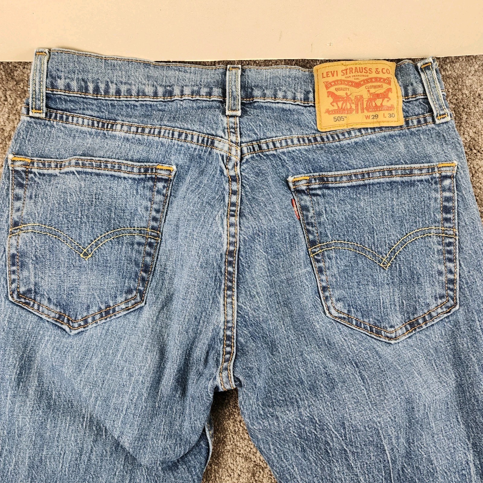 Levi’s 505 Jeans Mens 29×30 Blue Classic Straight Fit 100% Cotton Workwear Denim