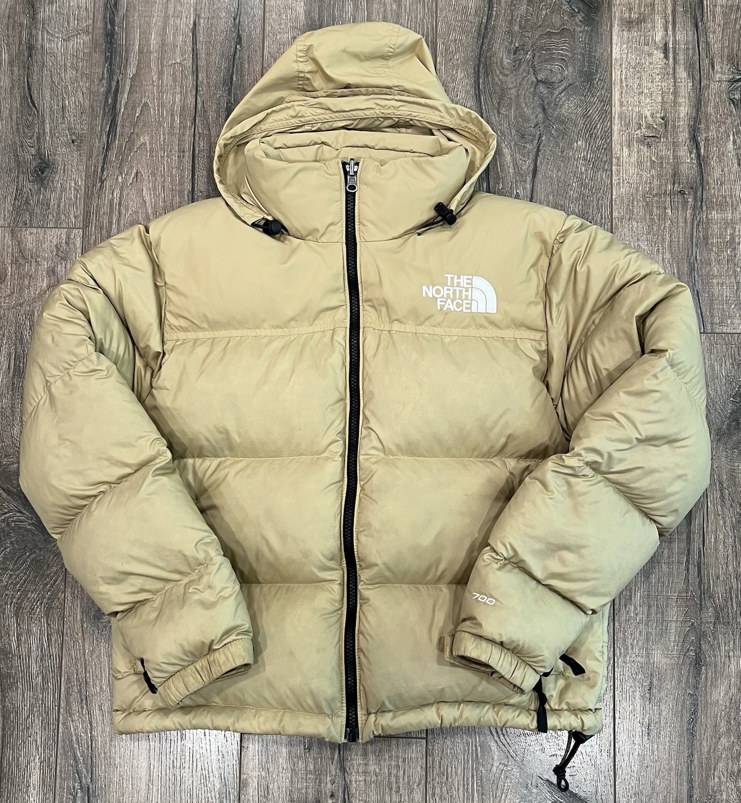 The North Face 1996 Retro Nuptse 700 Down Puffer Jacket Khaki Stone Medium