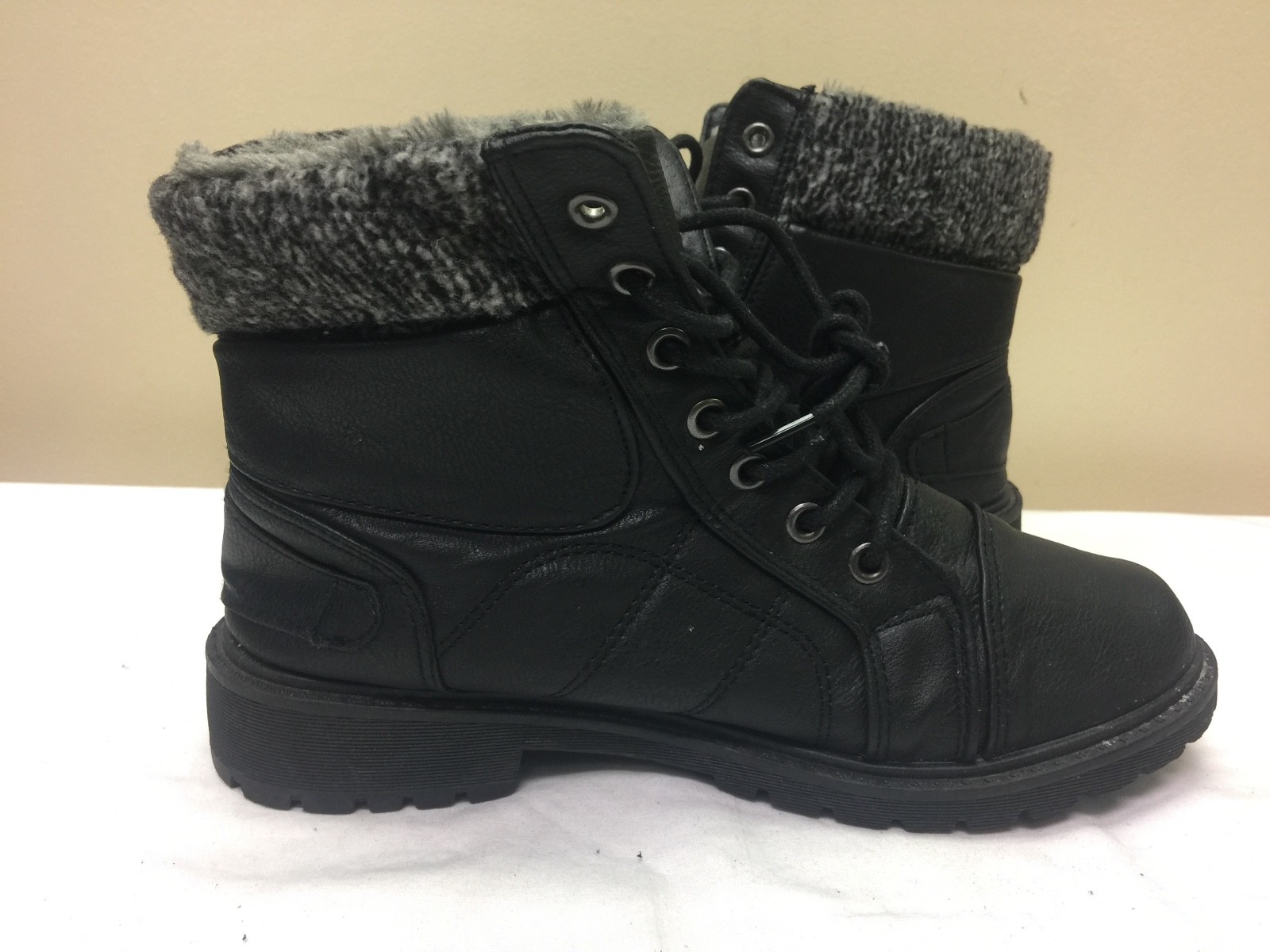Refresh women ankle boots man made material/fur lining black color size EUR 39