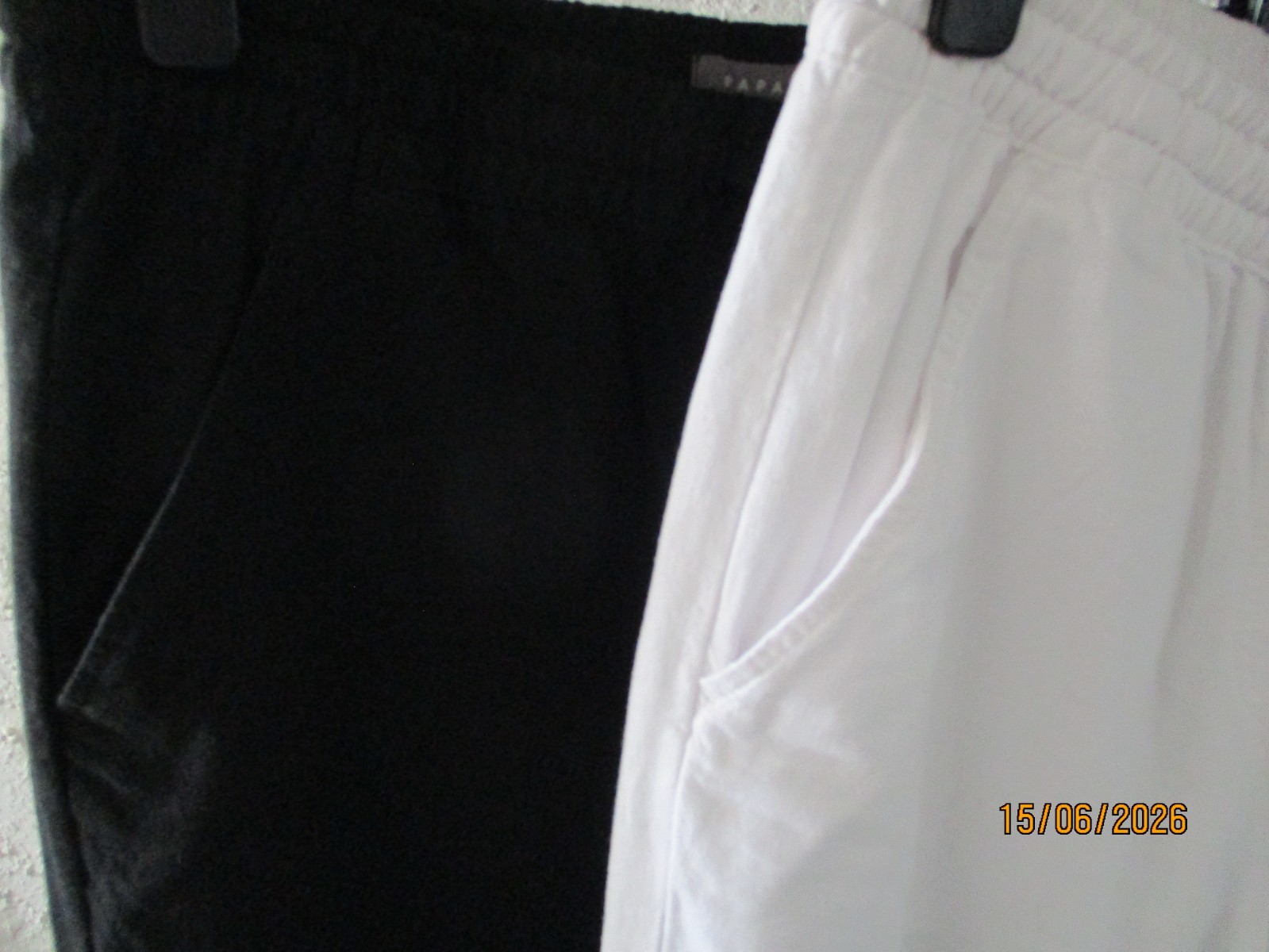 2 pairs Matalan linen mix white and black trousers size 12 (big for size) USED