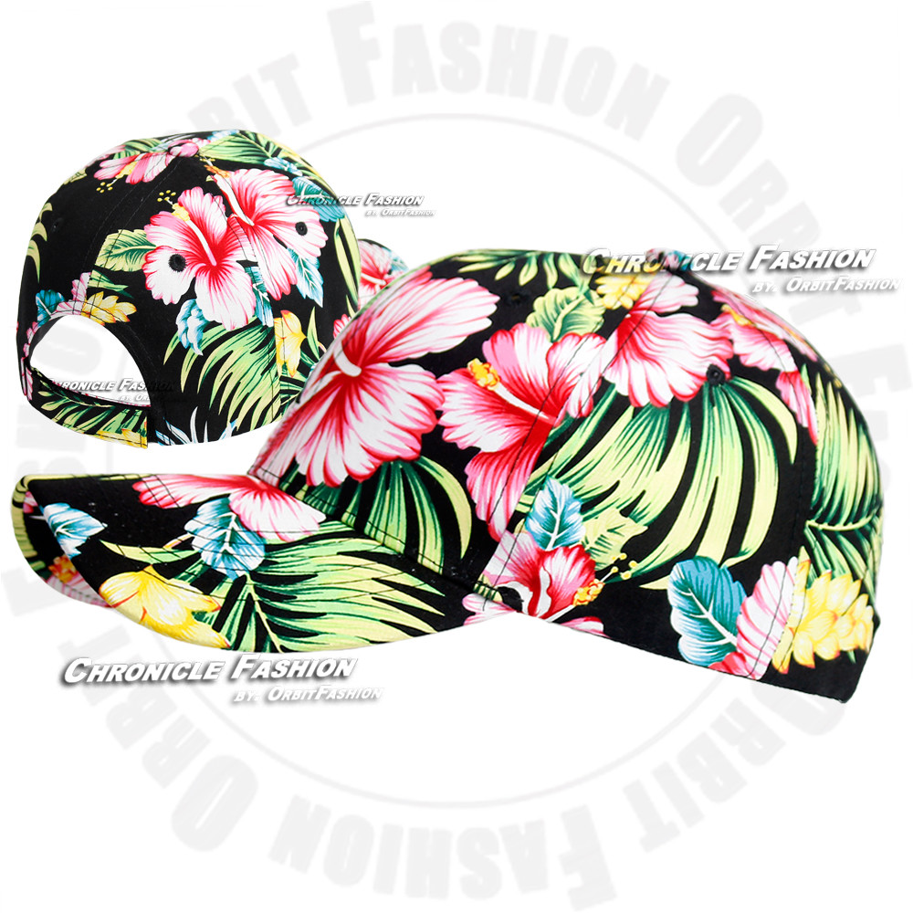 Hawaiian Baseball Cap Tropical Floral Adjustable Hat Blank Plain Curved Men Hats