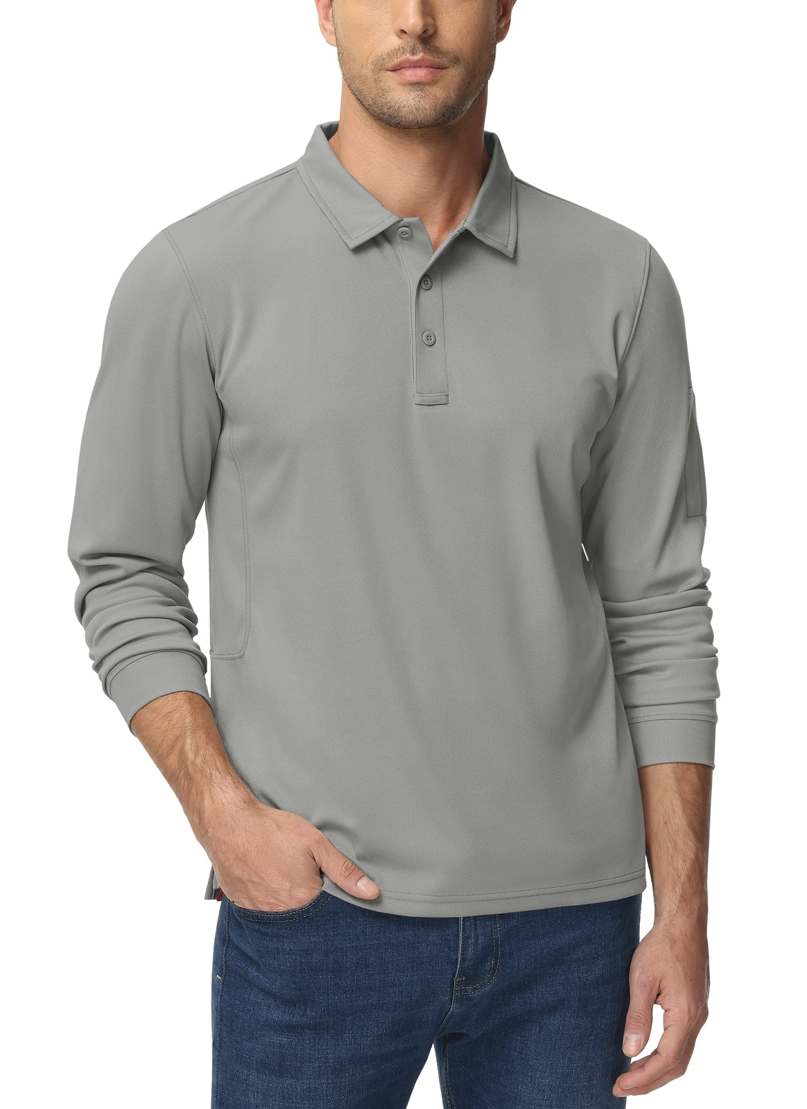 Tacvasen Men’s Long Sleeve Polo Shirts Golf Sport Quick Dry Tactical Team Work T