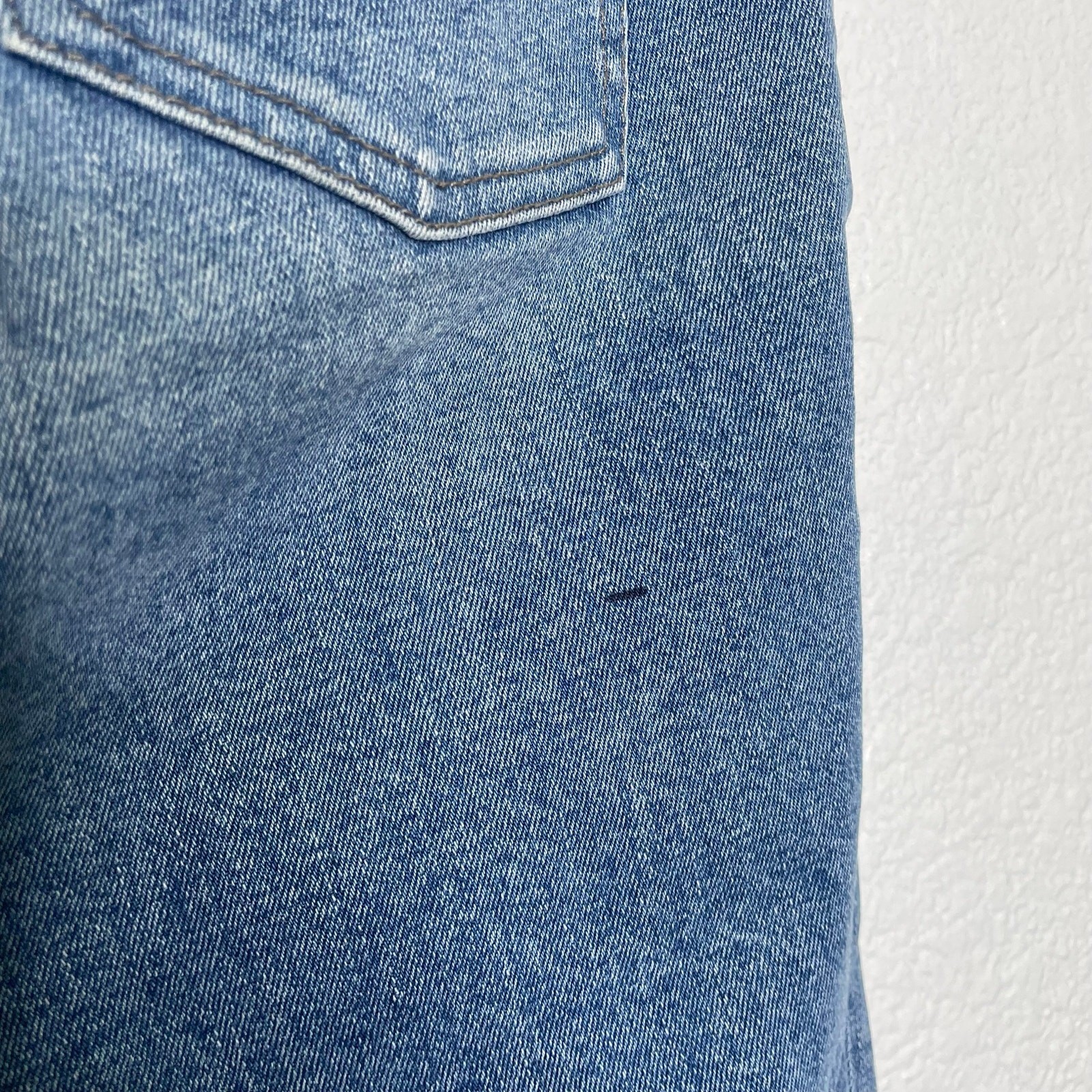 DL1961 Mara Straight Ankle Jeans Two Tone Colorblock Raw Hem Blue Size 26