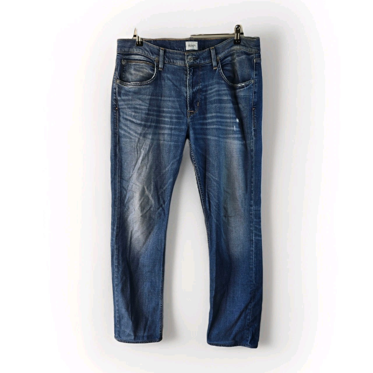 Hudson Blake Slim Fit Denim Jeans Mens Blue Distressed Designer Casual