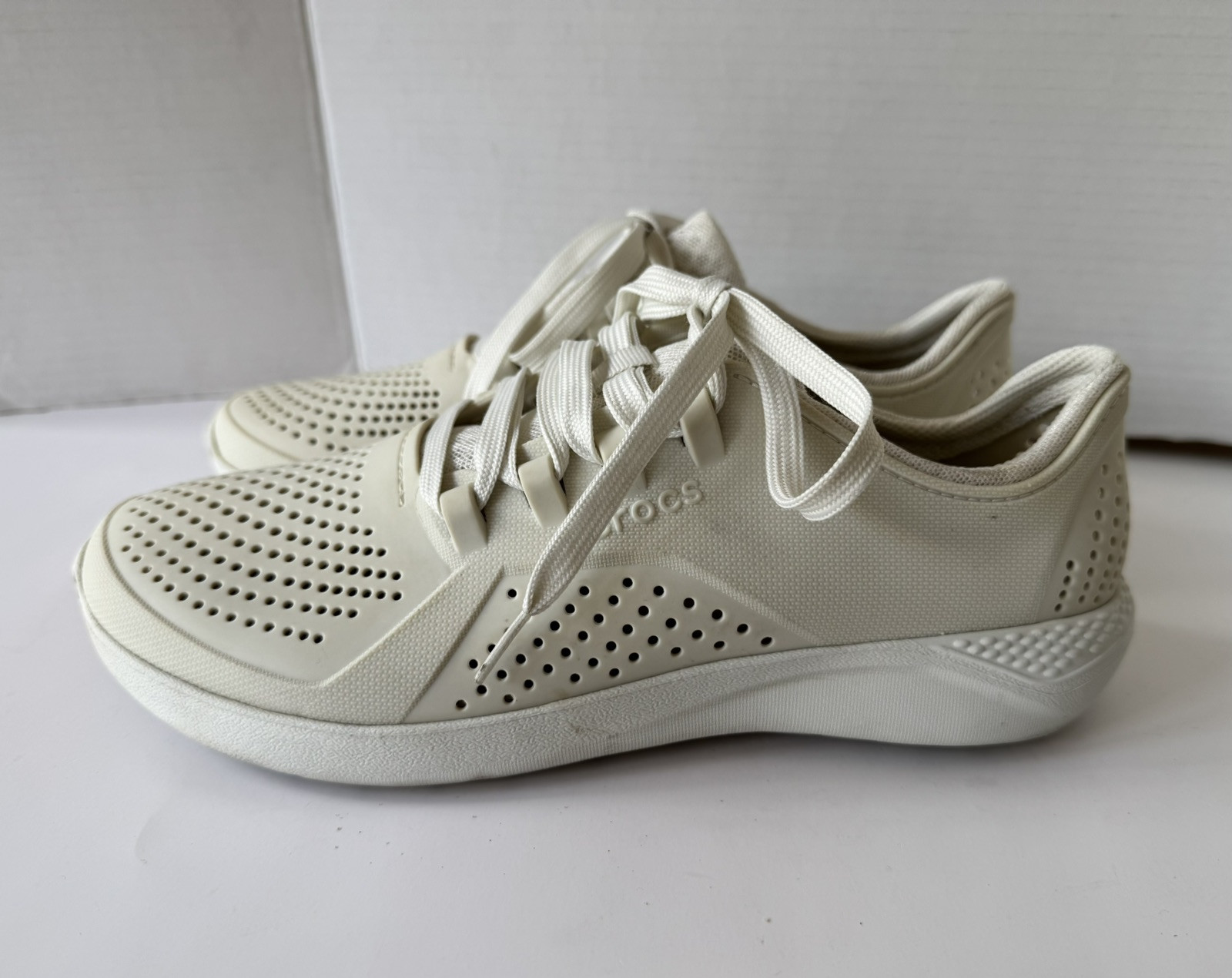 Crocs LiteRide 360 Pacer Almost White Ivory Shoes Sneakers Men’s 9 Women’s 11