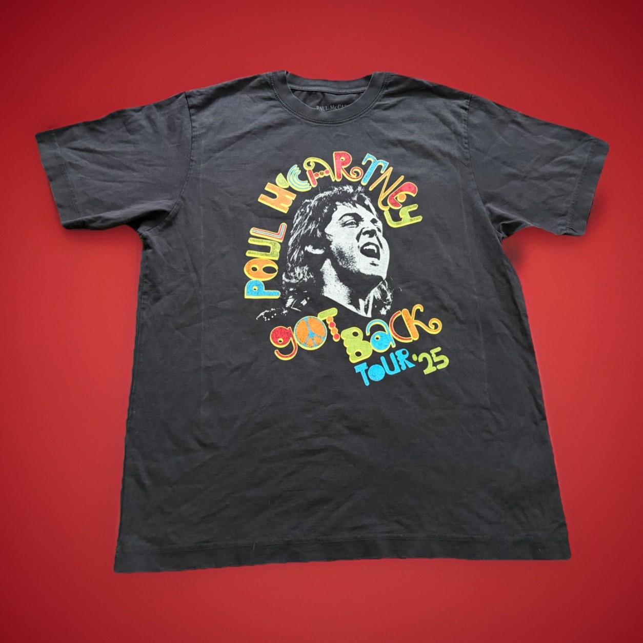 Paul McCartney Got Back Tour 2025 Merch Band Shirt City Stops Two Sided Medium