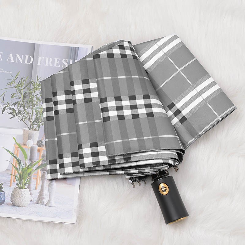Pure Color Folding Compact Tri-fold Umbrella Impact Cloth 8-Rib Manual Open 10 C