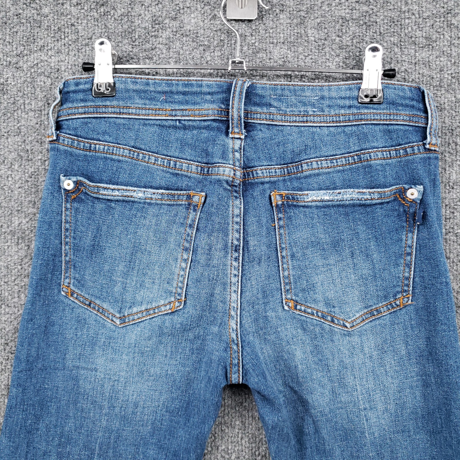 Pilcro Slim Boyfriend Cropped Jeans Womens 25P Petite Blue Side Stripe Denim