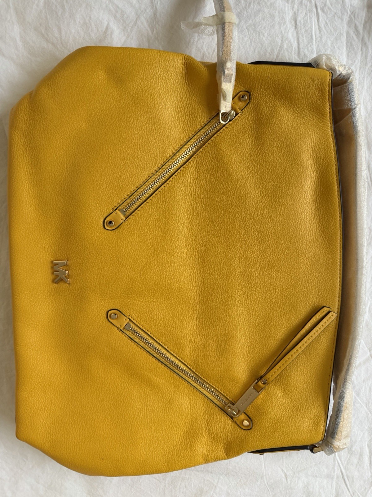 Michael Kors Yellow Large Shoulder Bag Zip Closure w/ Dust Bag