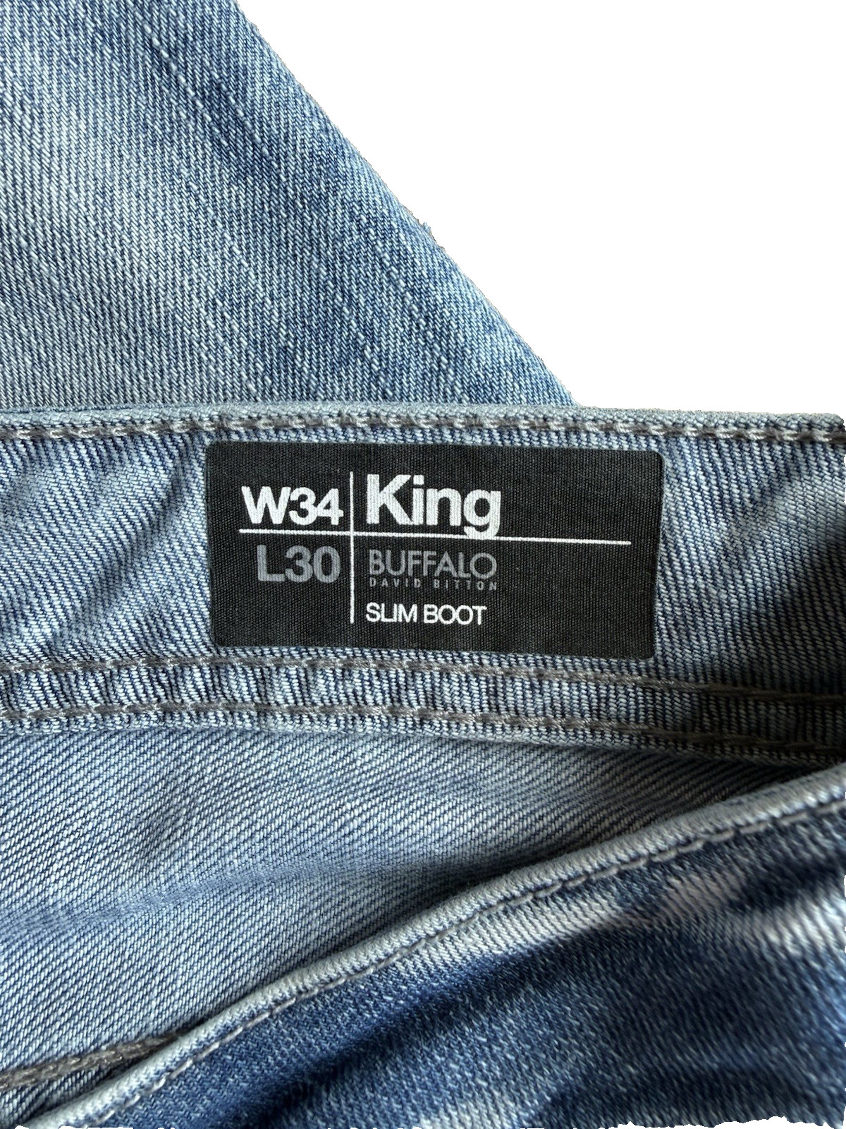 Buffalo David Bitton Distressed Blue Denim Boot Cut Jeans Mens Size 34 x 30