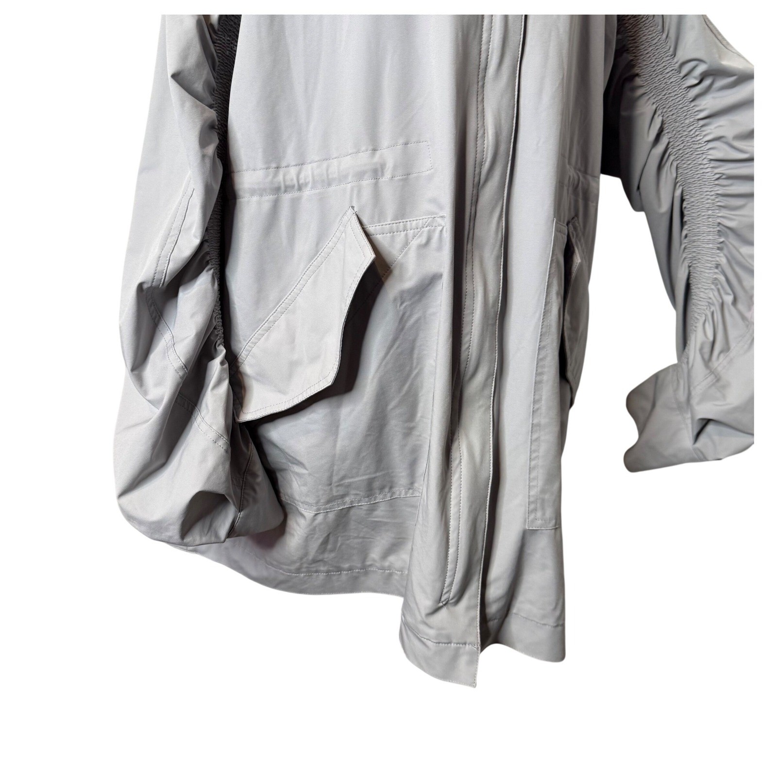 Oversized Water Resistant Hooded Womens Jacket Size M Gray Gorpcore Minimalist