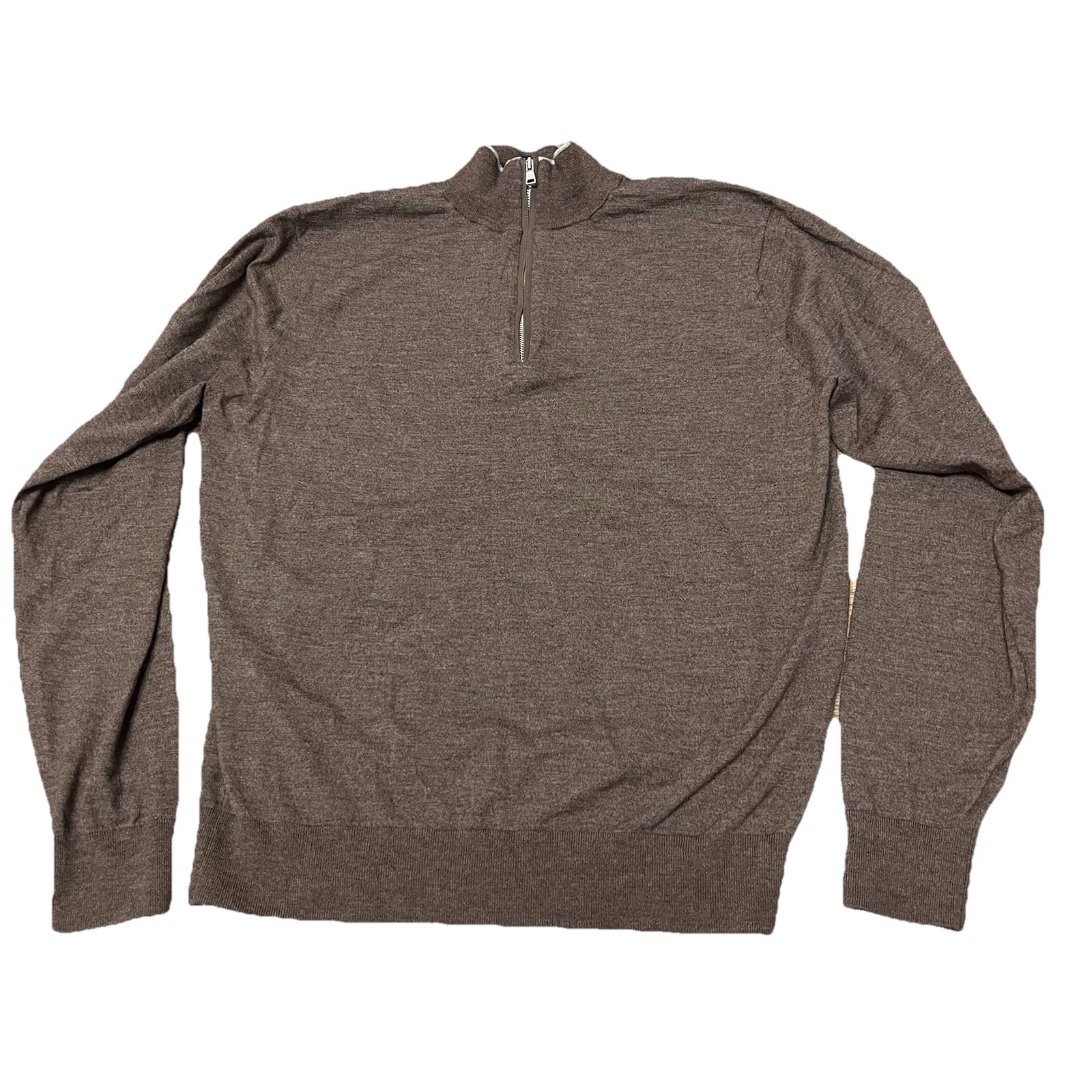 Peter Millar Excursionist Flex 1/4 Zip Mens Sweater Size Large Antique Walnut