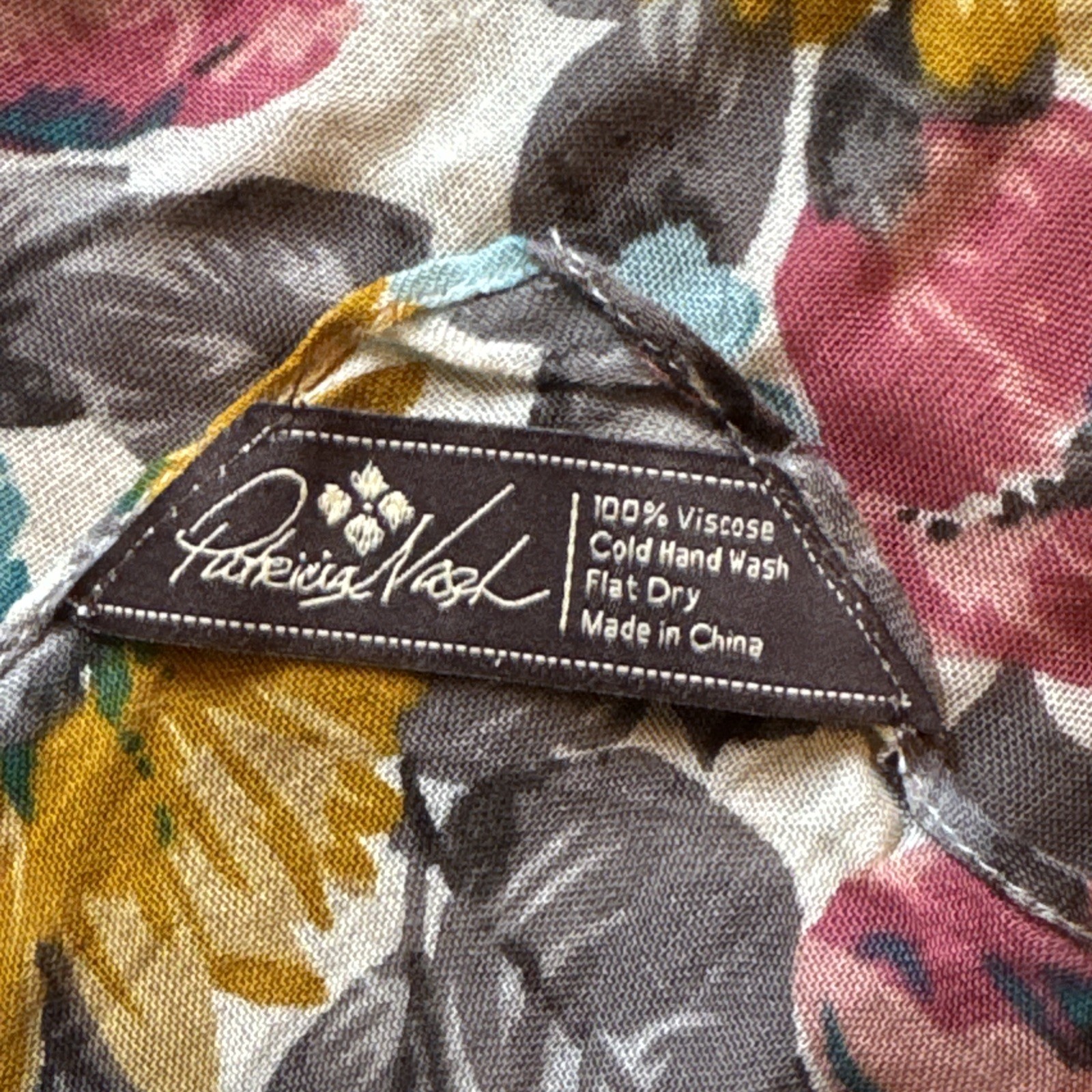Patricia Nash Floral Square Scarf Viscose Spring Autumn -Handbag Handle Tie