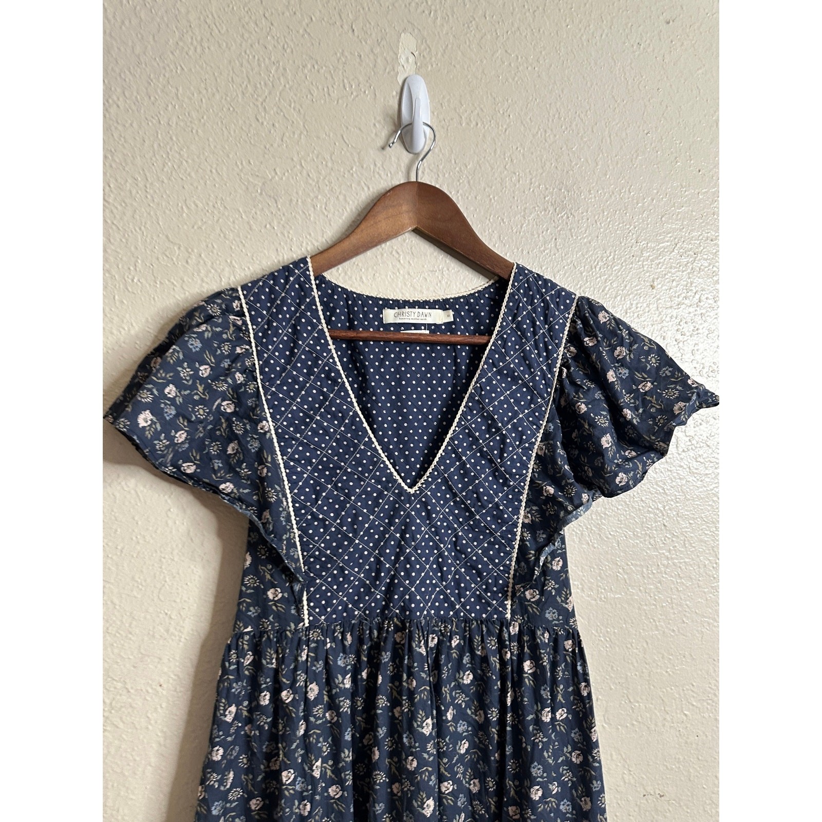 Christy Dawn Greta Dress in Oat Straw Blue size XS (FLAWED)