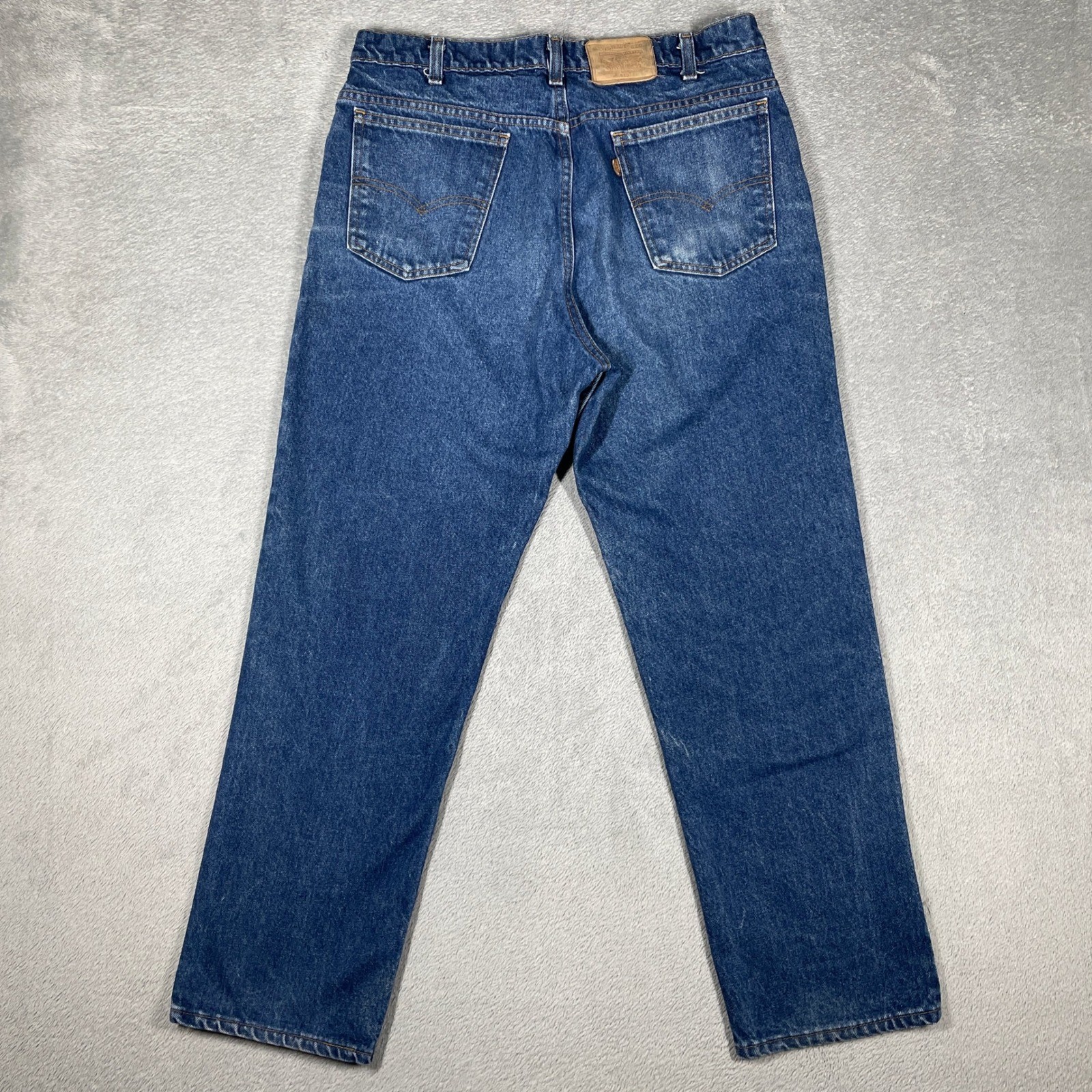 Vintage 80s Levi’s 540 Jeans Mens 36×29 Blue Made in USA Brown Leather Tab Tag