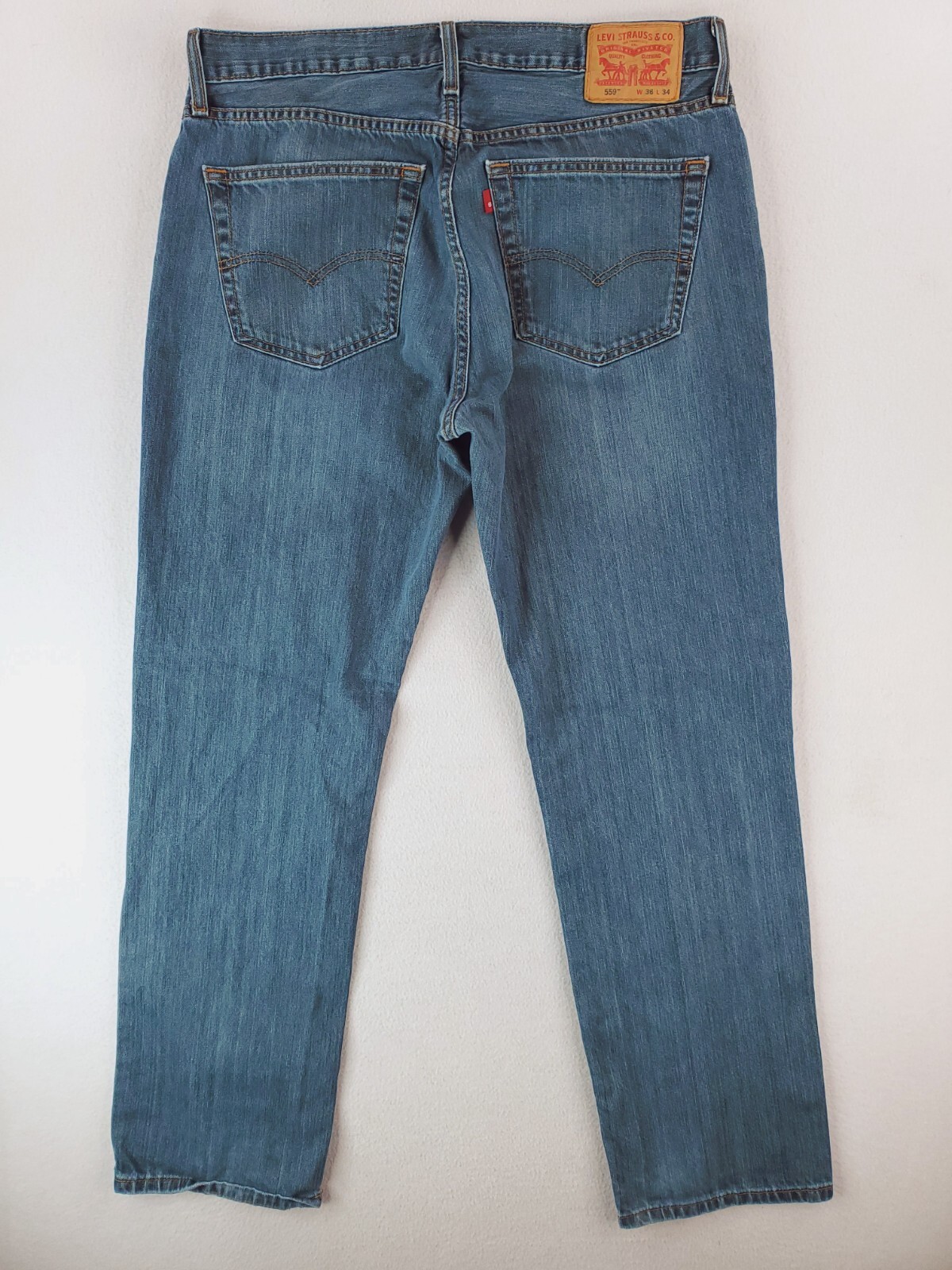 Levis 559 Jeans Mens 36×34 Blue Relaxed Straight Medium Wash Work Pants