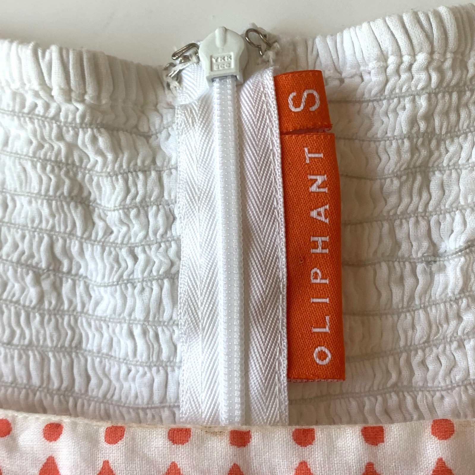 Oliphant Santorini Red Smocked Maxi Dress Size S White Tiered Sleeveless