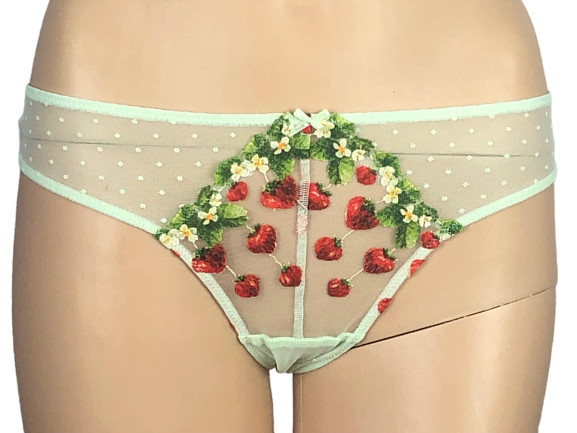 VICTORIAS SECRET DREAM ANGELS STRAWBERRY EMBROIDERED THONG PANTY XS S M L XL NWT