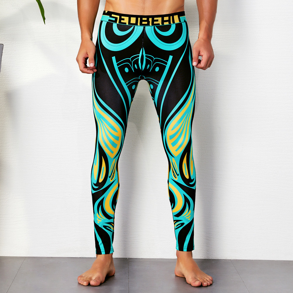 SEOBEAN Long Johns men long pants Underwear elastic flex Yoga GYM training wear