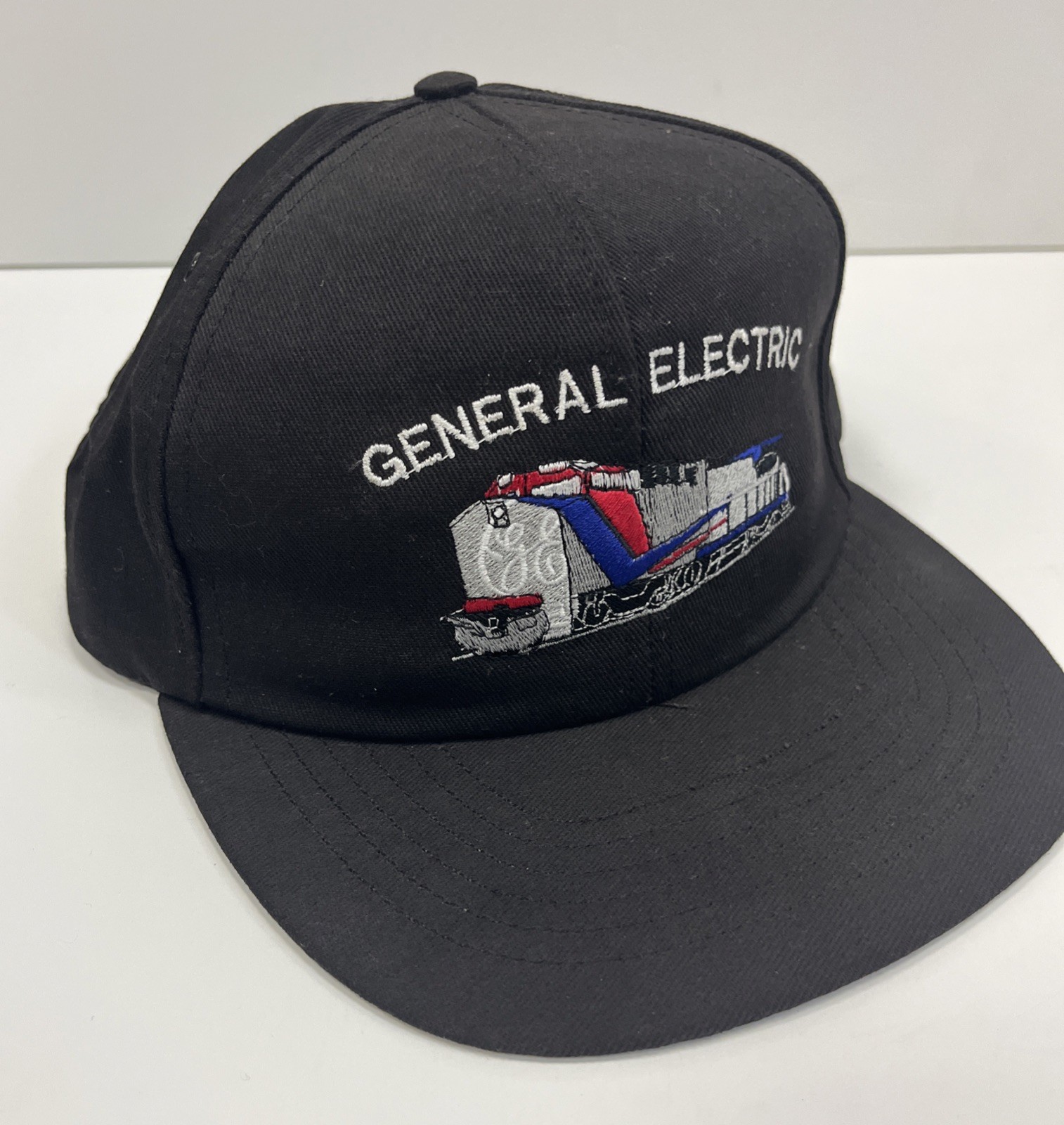 Vintage GE Train Engine Locomotive Transportation Railroad Snapback Hat Cap