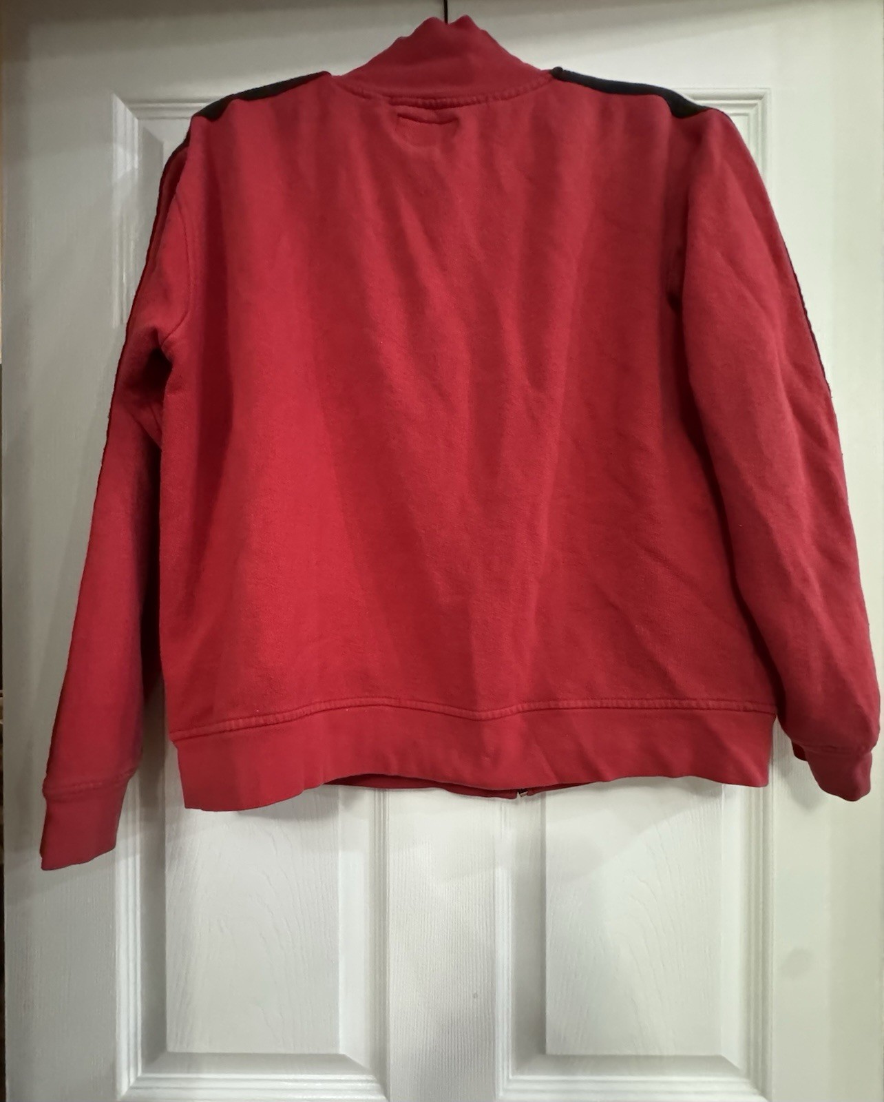 Large Red and White England Zip U Jacket with Pockets