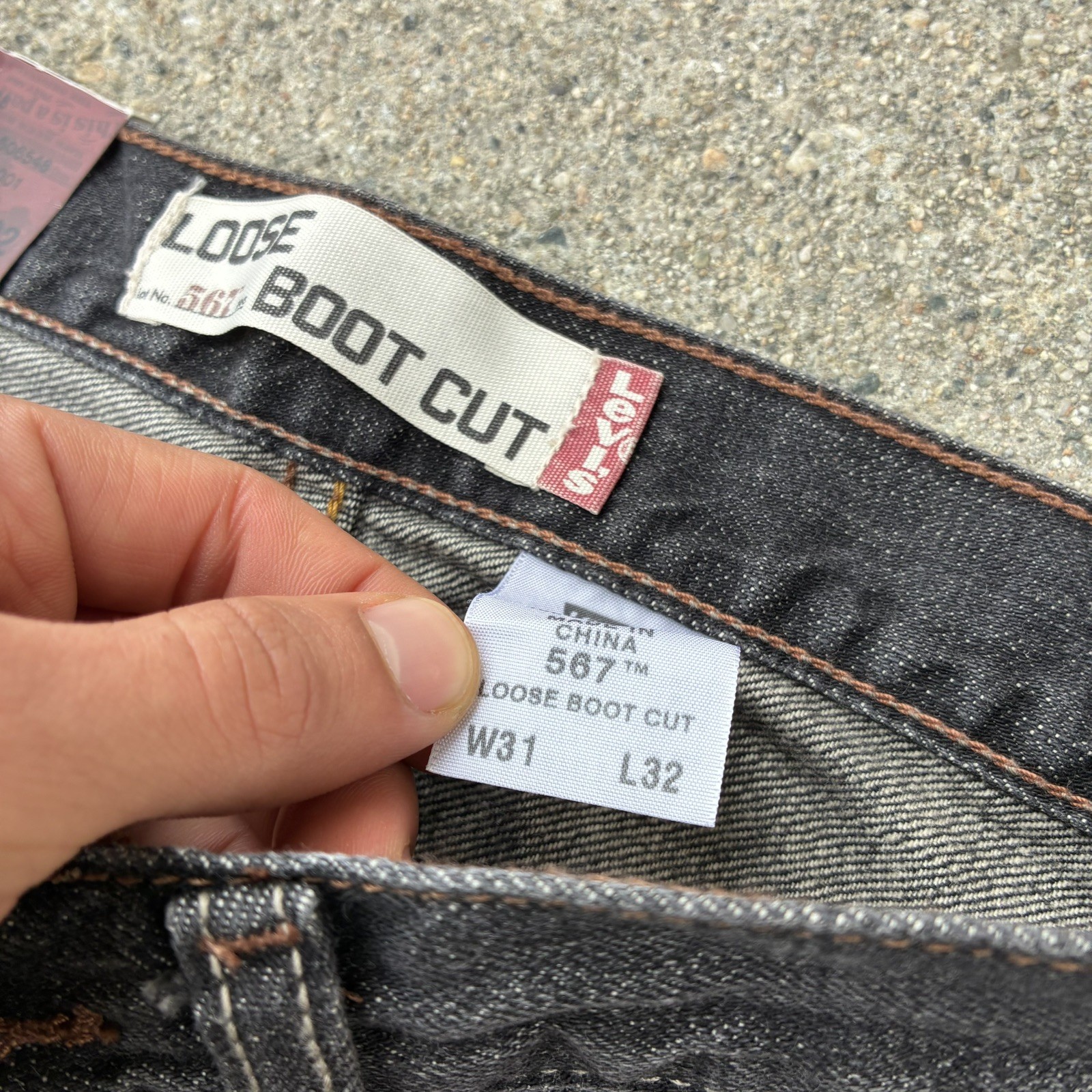 VTG Levi’s 567 Loose Boot Cut Black Jeans Men’s 31×32 DEADSTOCK