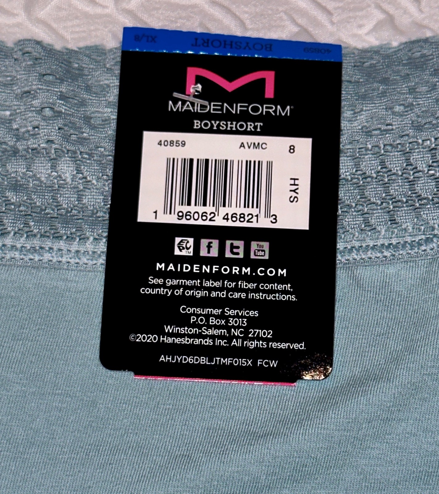 MAIDENFORM Dream Cotton Lace Waistband Boyshort Panty Women S 5 M 6 L 7 XL 2XL 9