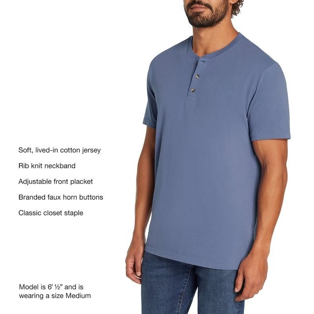 Eddie Bauer Men’s Short Sleeve Henley Size Large Purple