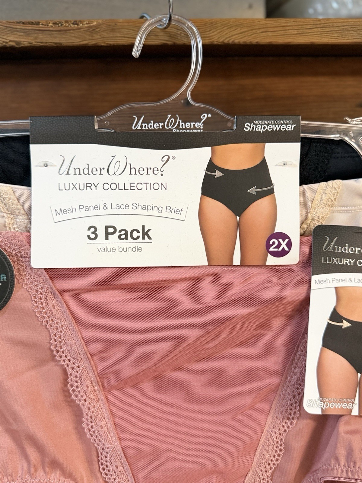 Under Where? Luxury Collection 3 Pair Micro Shaping Briefs Size 2X Panties NWT