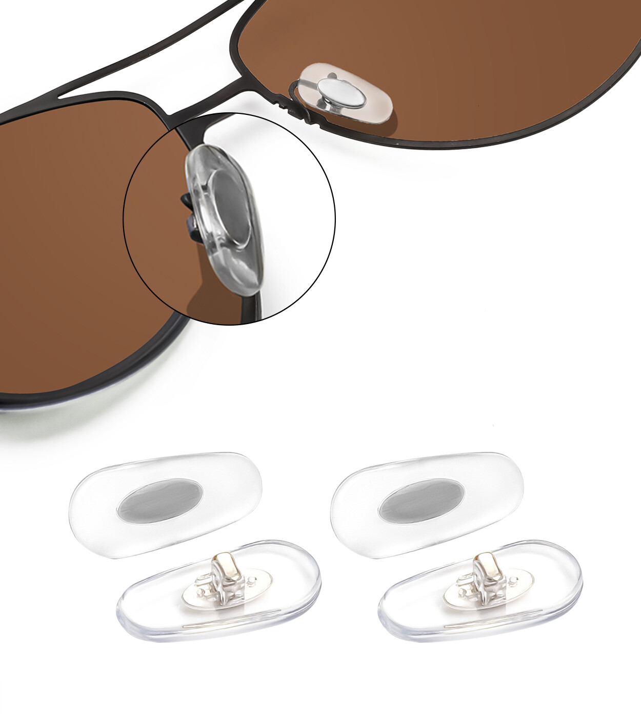 Plug-In Nose Pads Replacement for Ray-Ban Scuderia Ferrari Non-Slip Nose Pieces