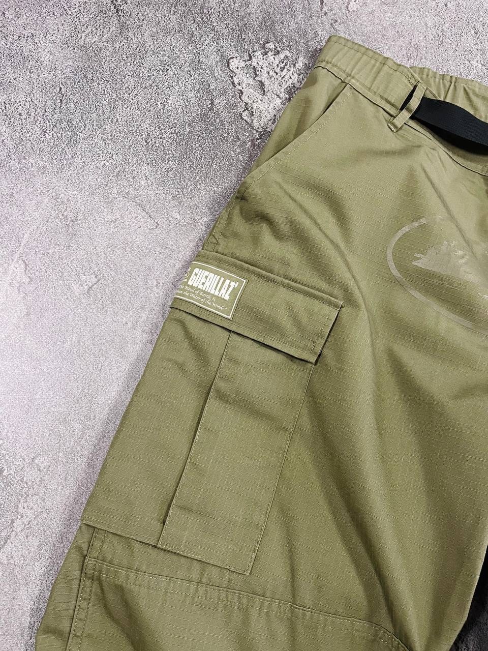 Corteiz Guerillaz Men’s Cargo Pants Tonal Khaki Size XL