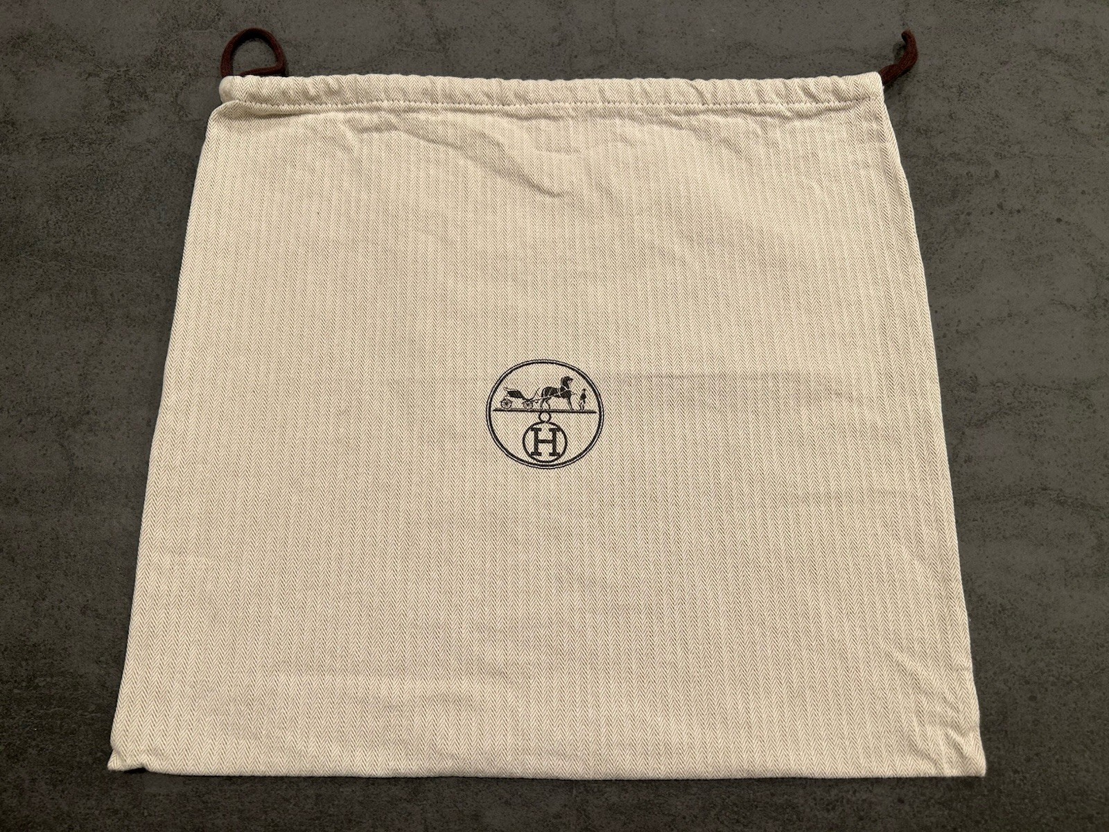 Hermes Drawstring Storage Dust Bag 17×17 Inch Authentic