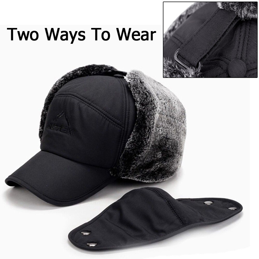 1/2 Pack Winter Ear Flap Trapper Hat with Face Mask Aviator Thermal Warm Ski Cap