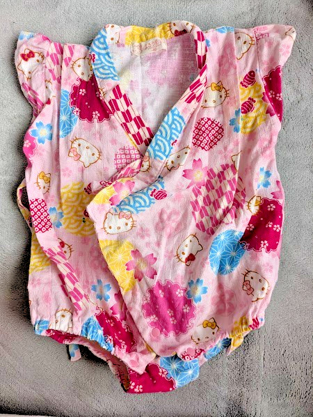 Hello Kitty Baby Romper 80cm Pink Sleeveless Yukata Jinbei Japan Exclusive Cotto