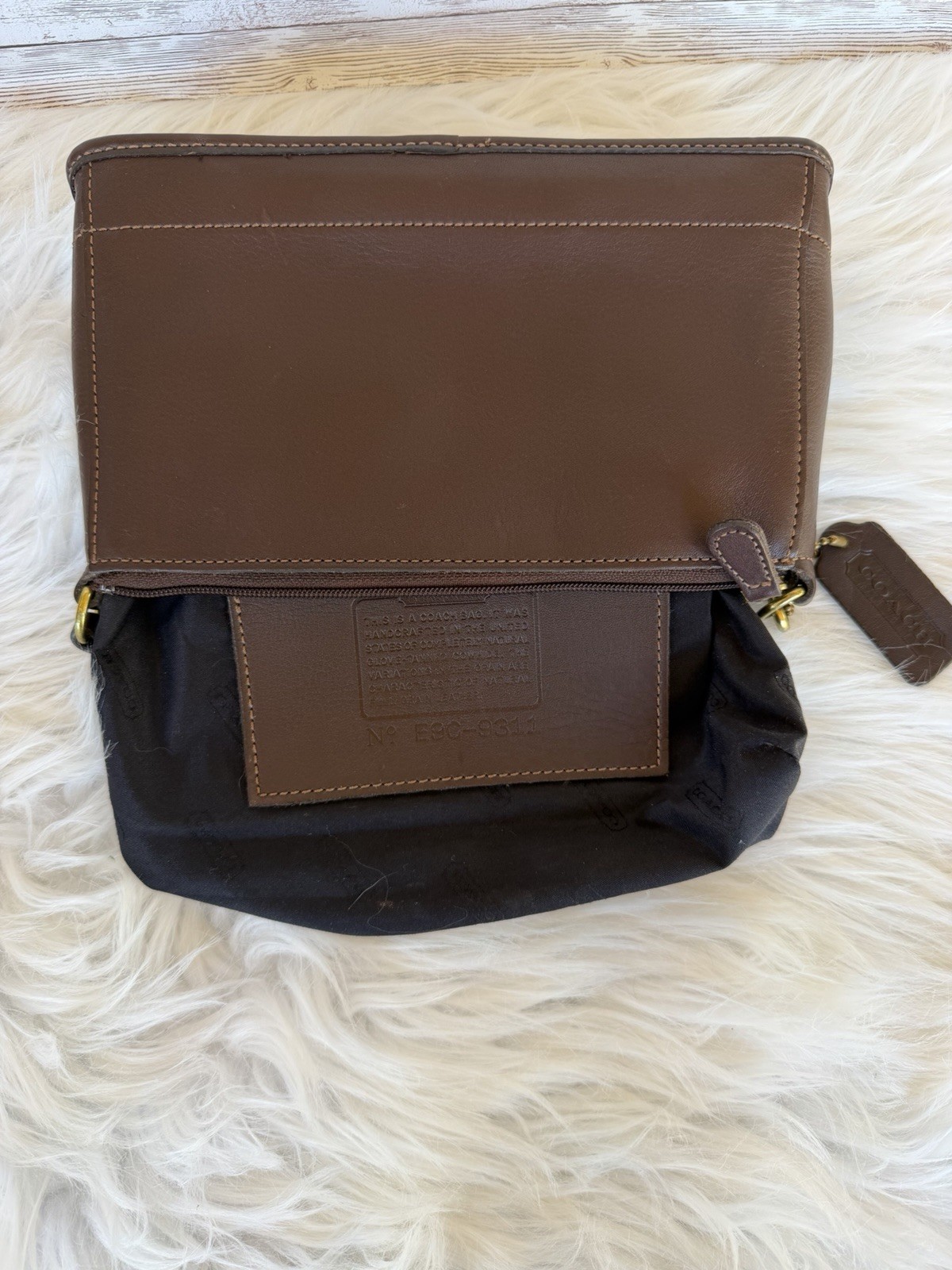 Vintage Coach Bleecker Demi Zip 9311 Brown Leather Shoulder Bag USA Y2K